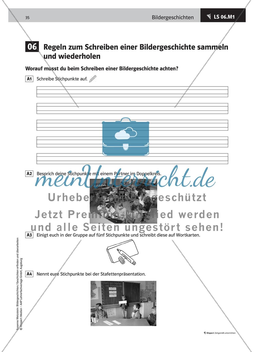 Regeln zum Schreiben einer Bildergeschichte sammeln und wiederholen Preview 2