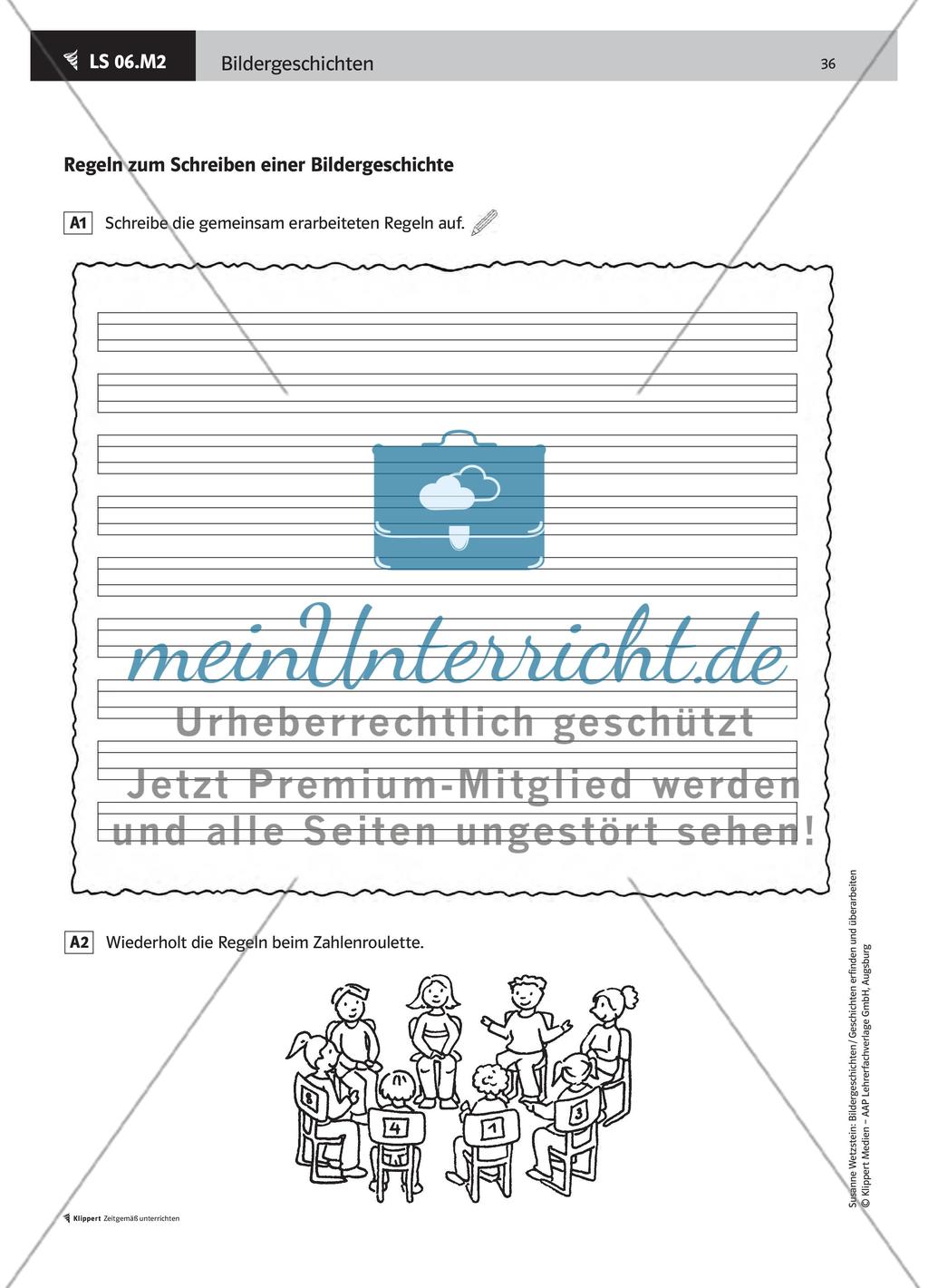 Regeln zum Schreiben einer Bildergeschichte sammeln und wiederholen Preview 3