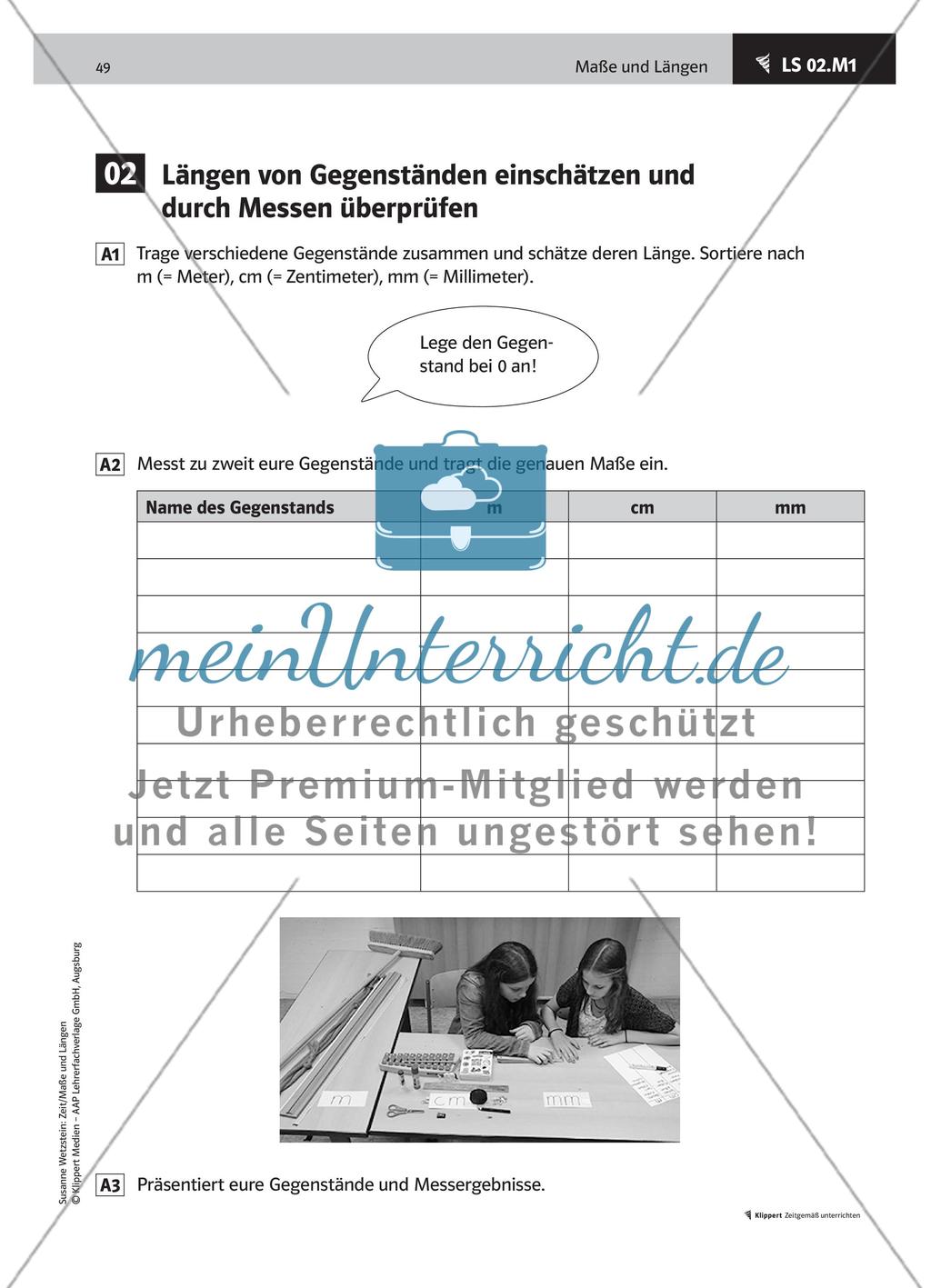 LS 02 Längen von Gegenständen einschätzen und durch Messen überprüfen Preview 3