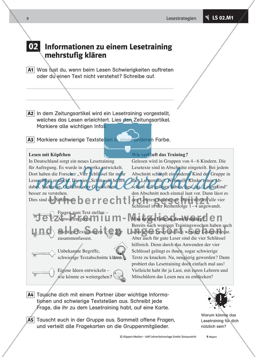 Informationen zu einen Lesetraining mehrstufig klären Preview 2