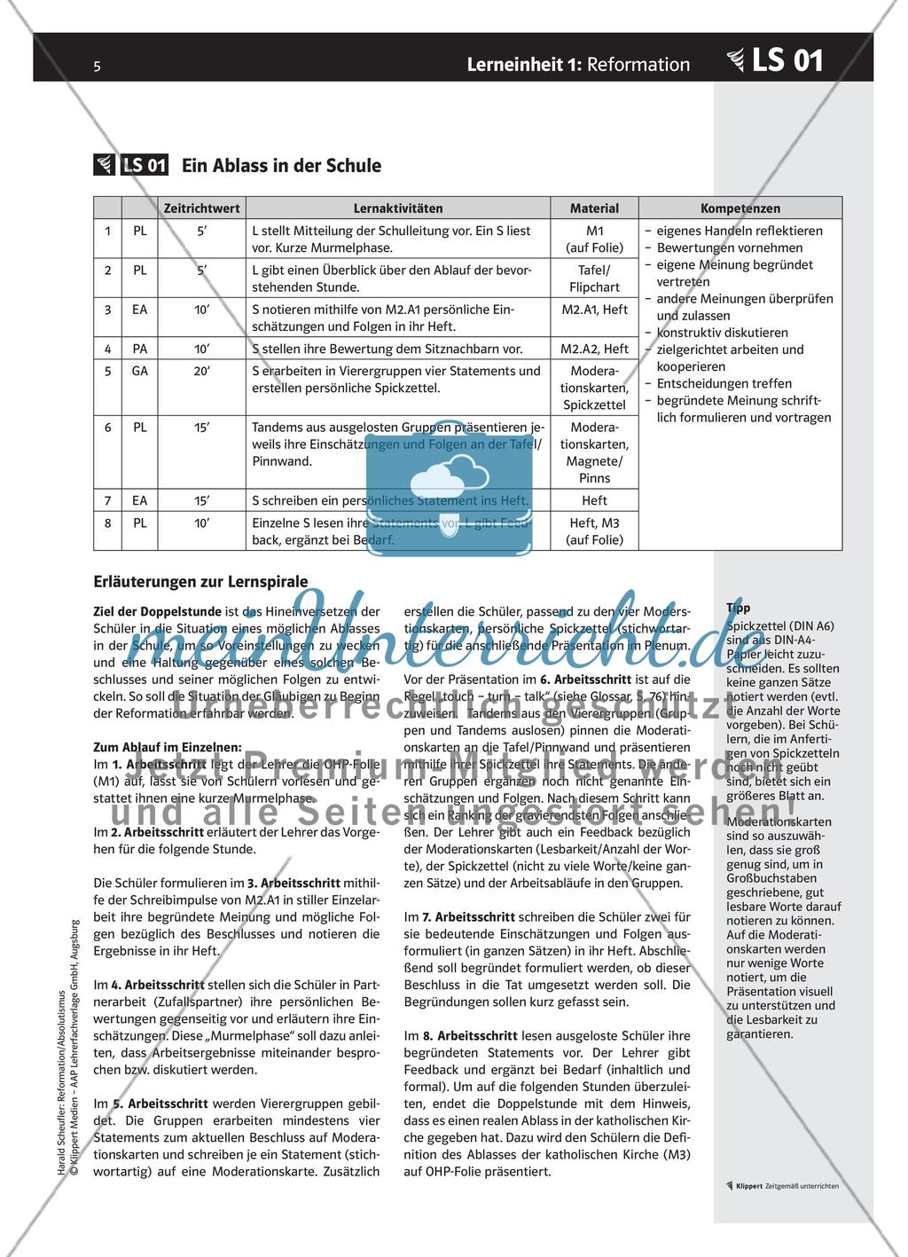 LS 01 Ein Ablass in der Schule Preview 1