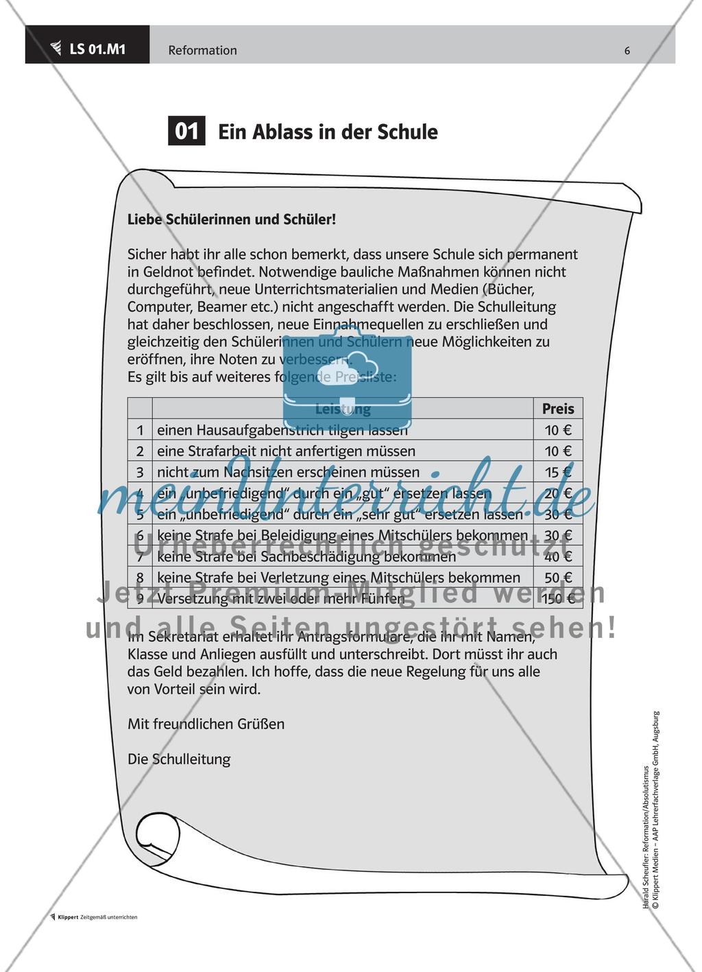 LS 01 Ein Ablass in der Schule Preview 2