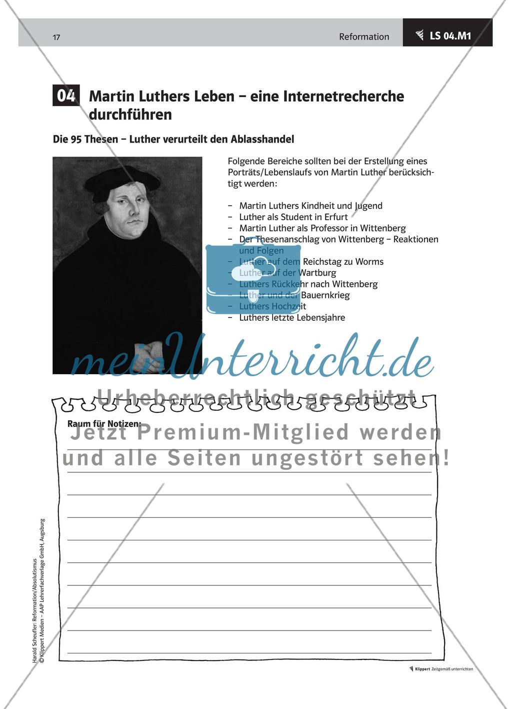 LS 04 Martin Luthers Leben – eine Internetrecherche durchführen Preview 3