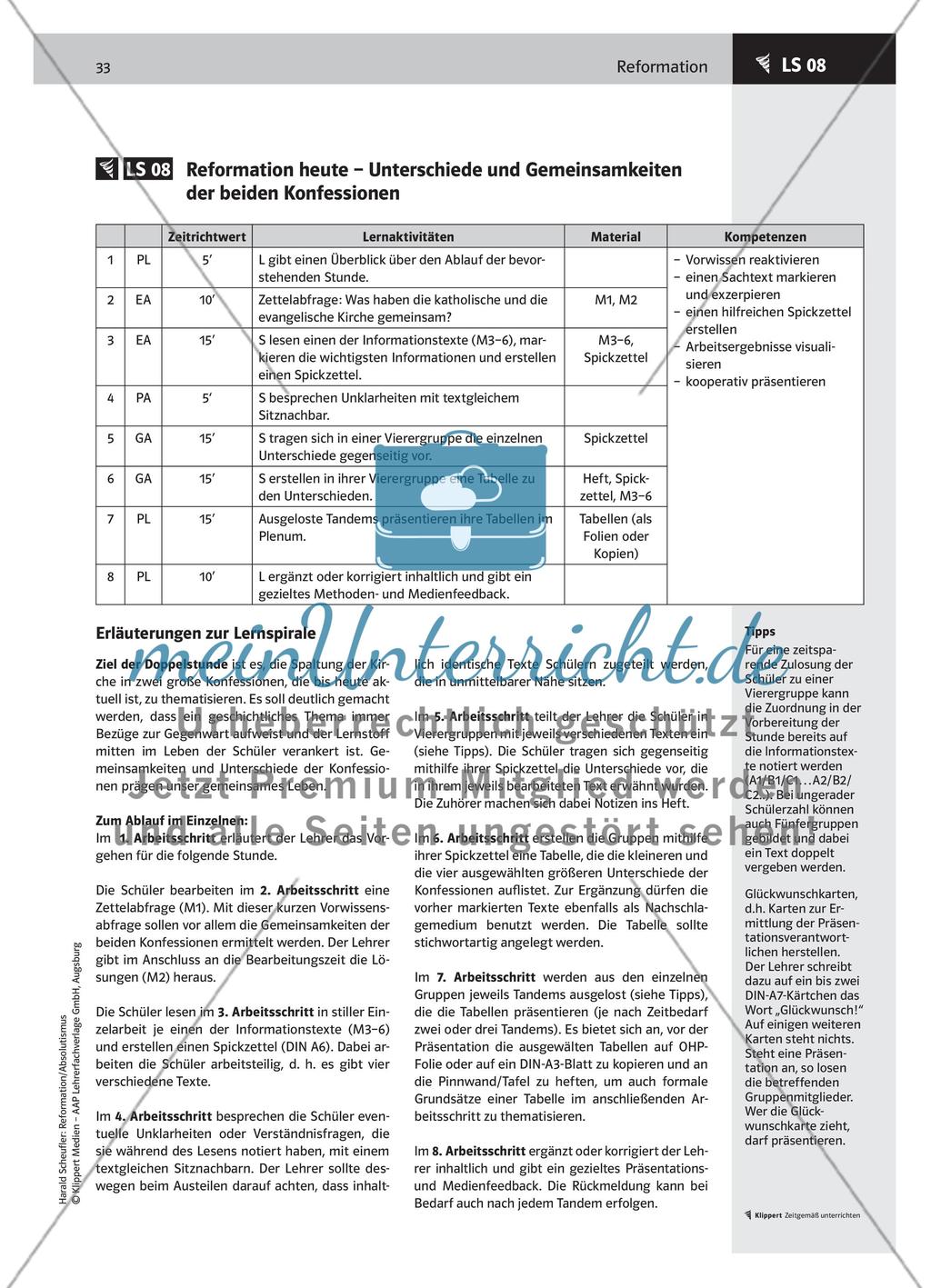 LS 08 Reformation heute – Unterschiede und Gemeinsamkeiten der beiden Konfessionen Preview 1