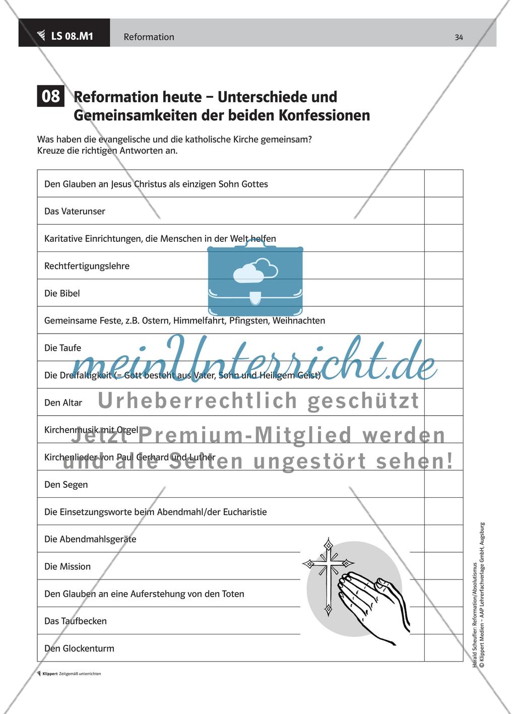 LS 08 Reformation heute – Unterschiede und Gemeinsamkeiten der beiden Konfessionen Preview 2