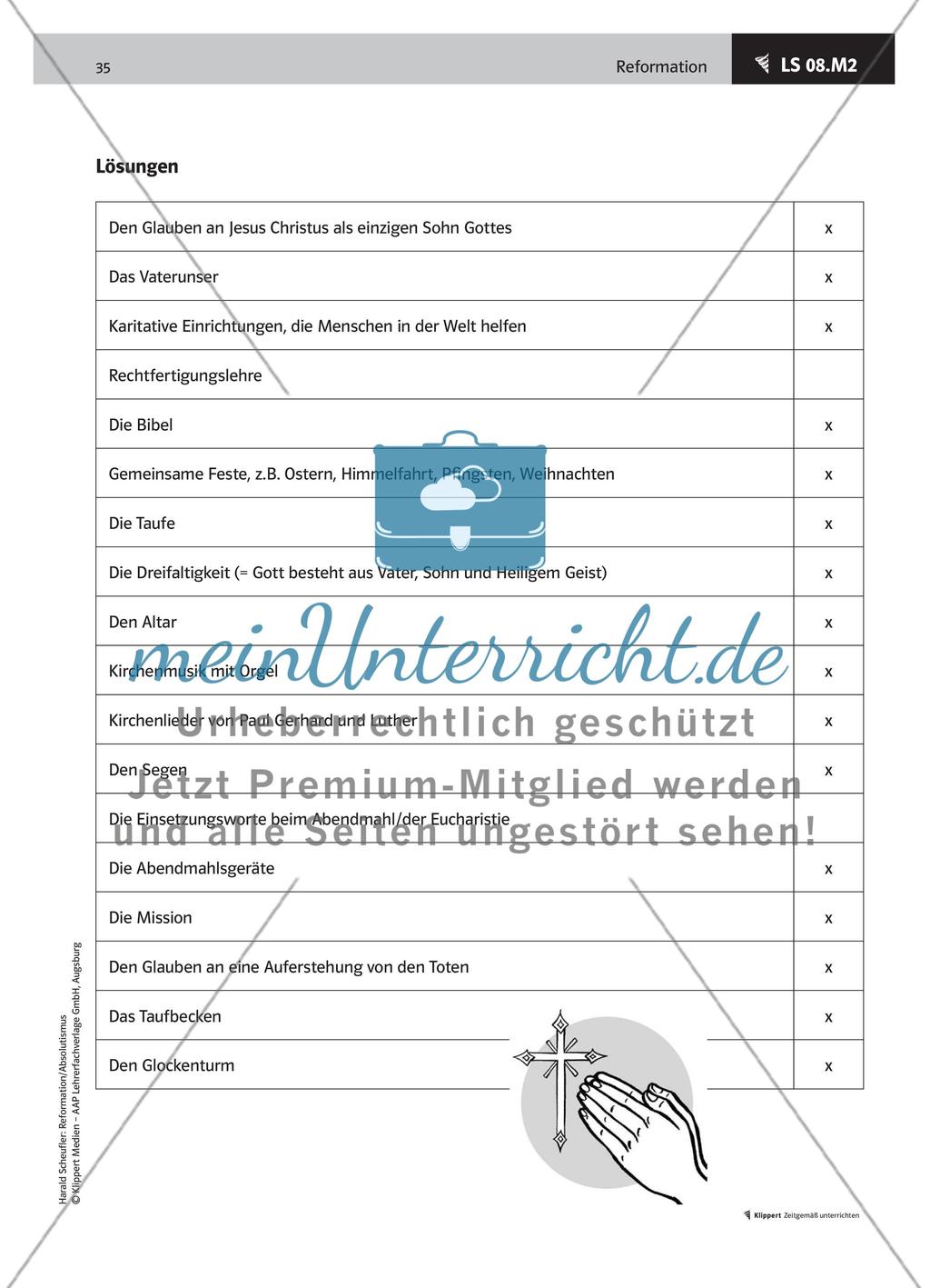 LS 08 Reformation heute – Unterschiede und Gemeinsamkeiten der beiden Konfessionen Preview 3