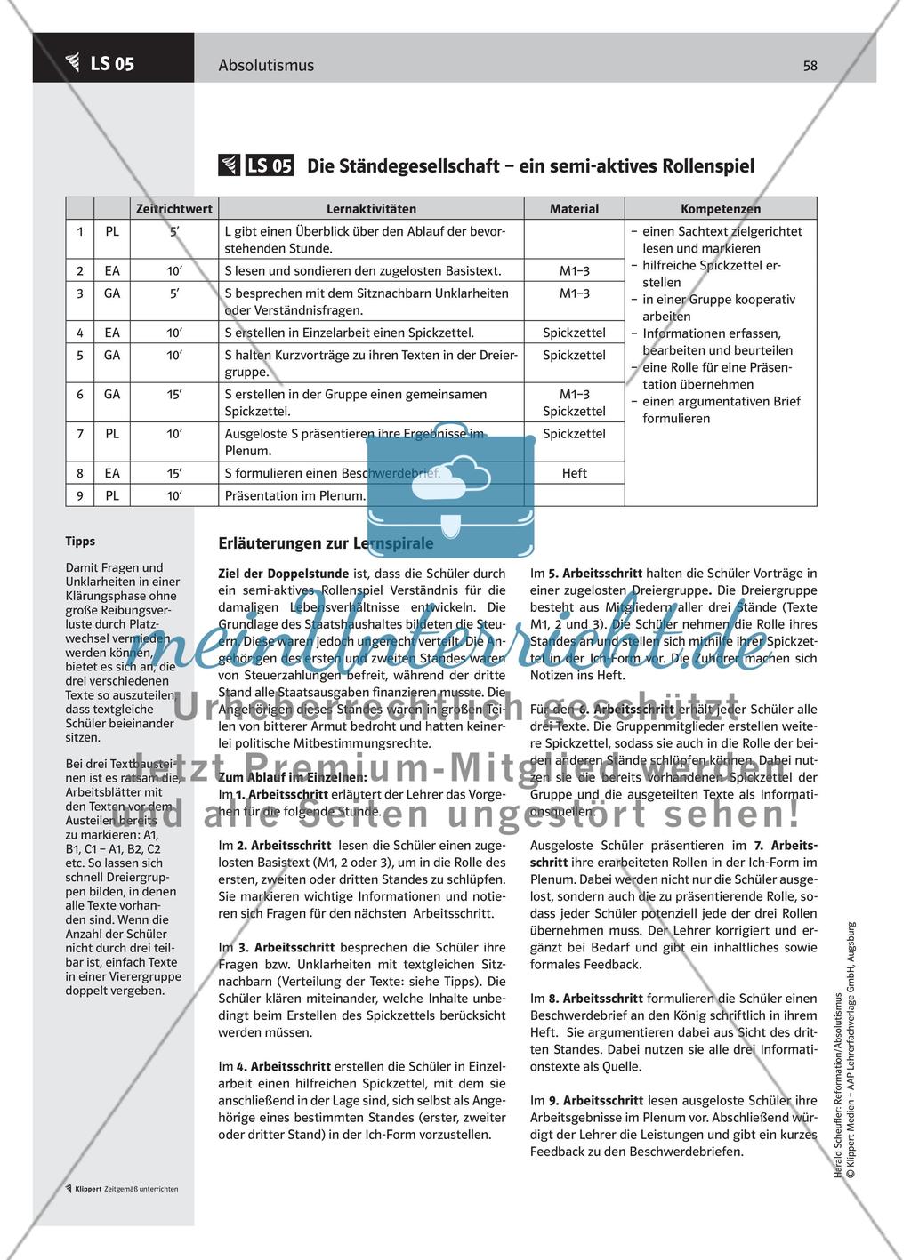 LS 05 Die Ständegesellschaft – ein semi-aktives Rollenspiel Preview 1