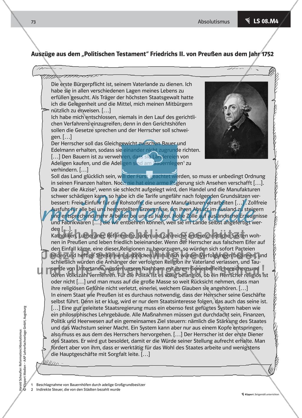 LS 08 Friedrich II. – aufgeklärter Absolutismus in Preußen Preview 4