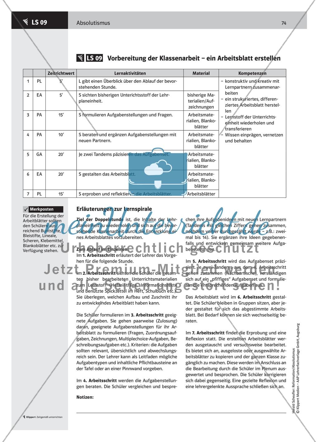 LS 09 Vorbereitung der Klassenarbeit – ein Arbeitsblatt erstellen Preview 1