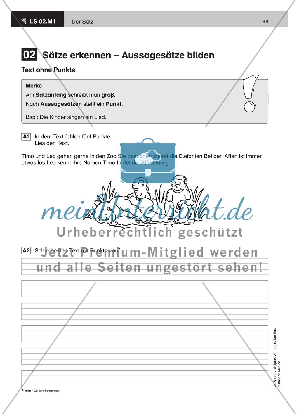 Sätze erkennen – Aussagesätze bilden Preview 2