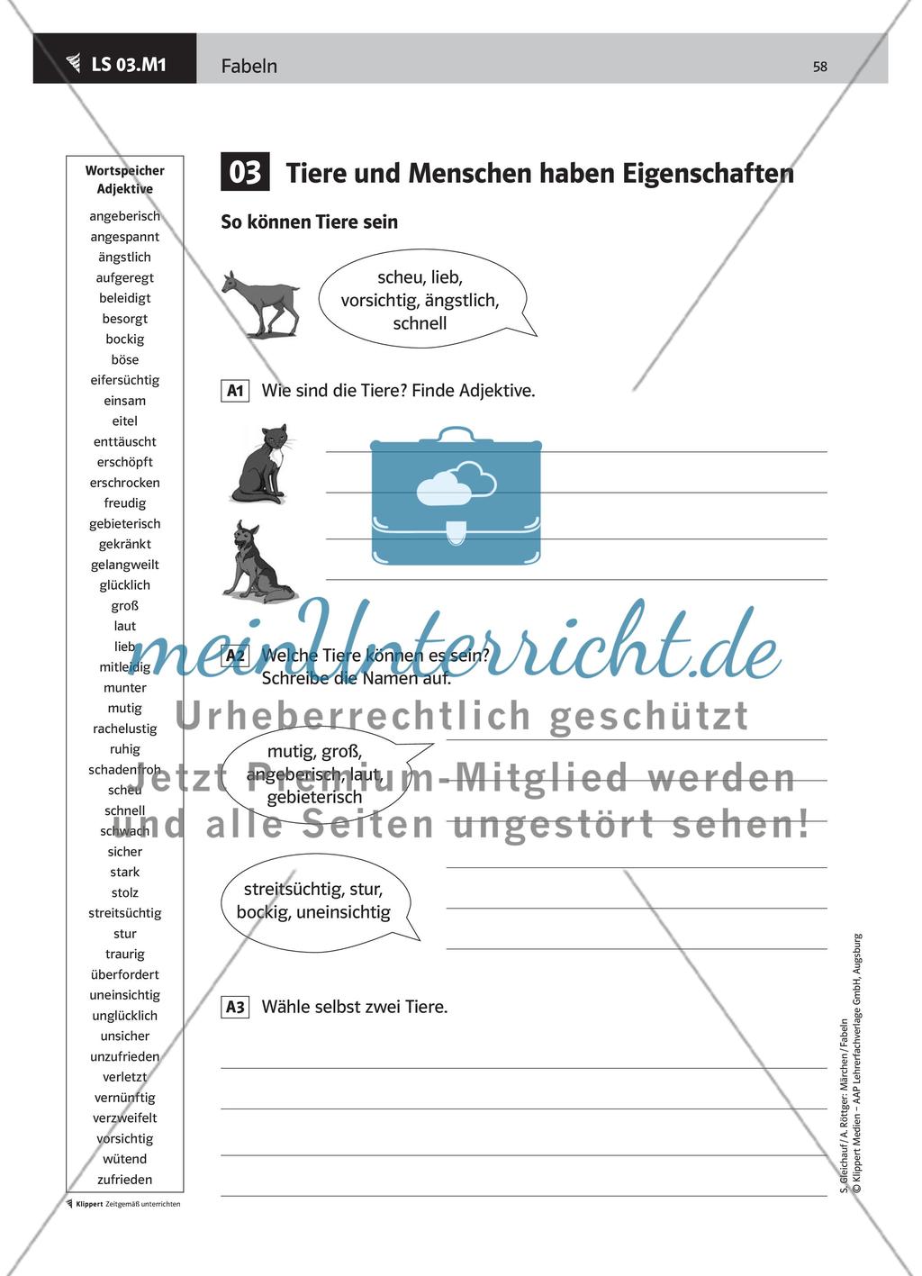 Eigenschaften von Tieren und Menschen erkennen und nachspielen Preview 2