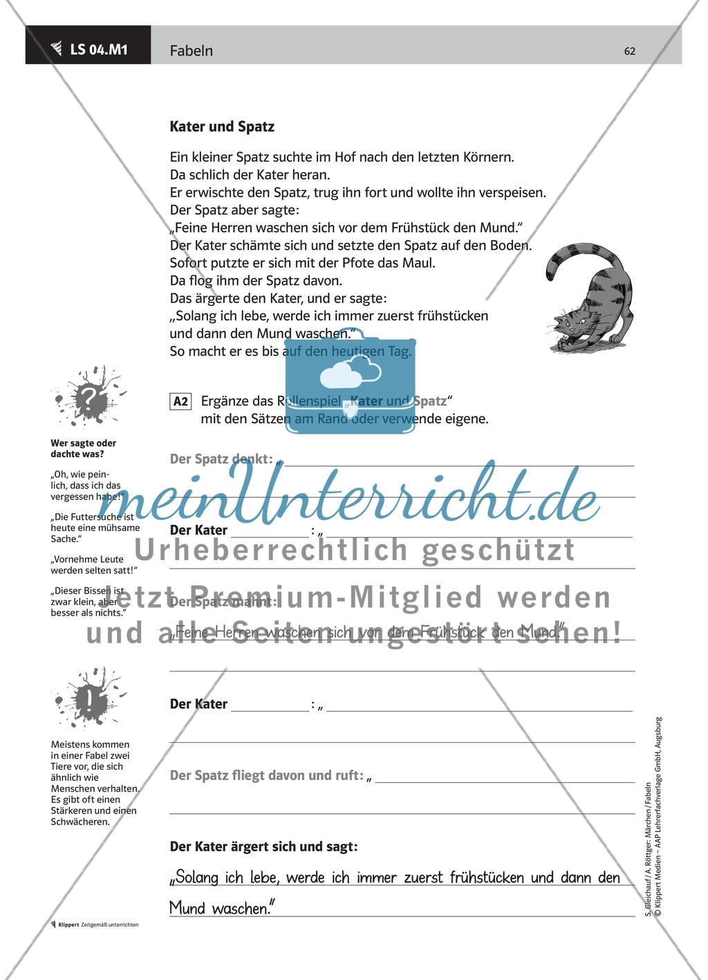 Die Fabel in Abschnitte unterteilen und als Rollenspiel erabeiten Preview 3