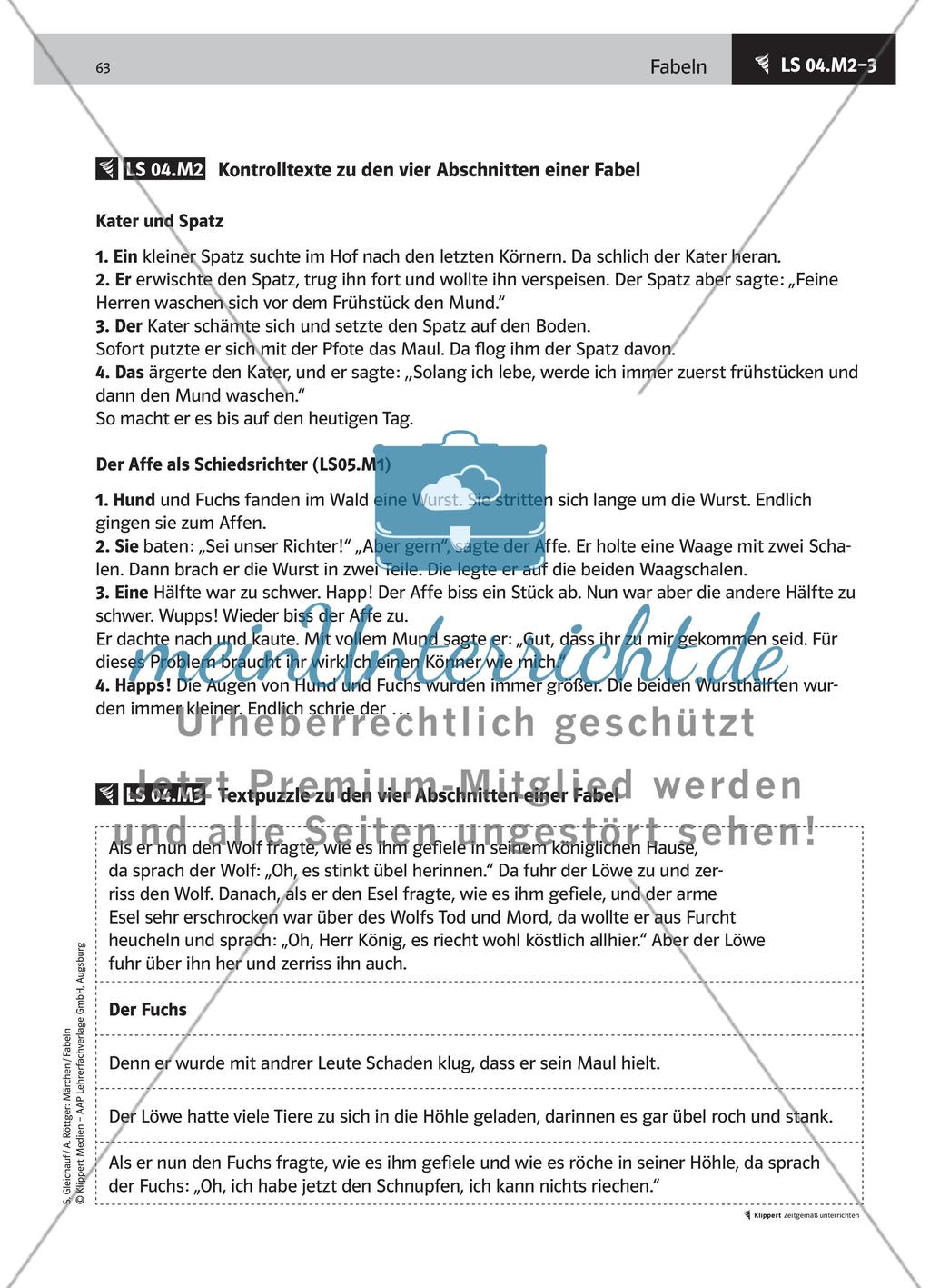 Die Fabel in Abschnitte unterteilen und als Rollenspiel erabeiten Preview 4