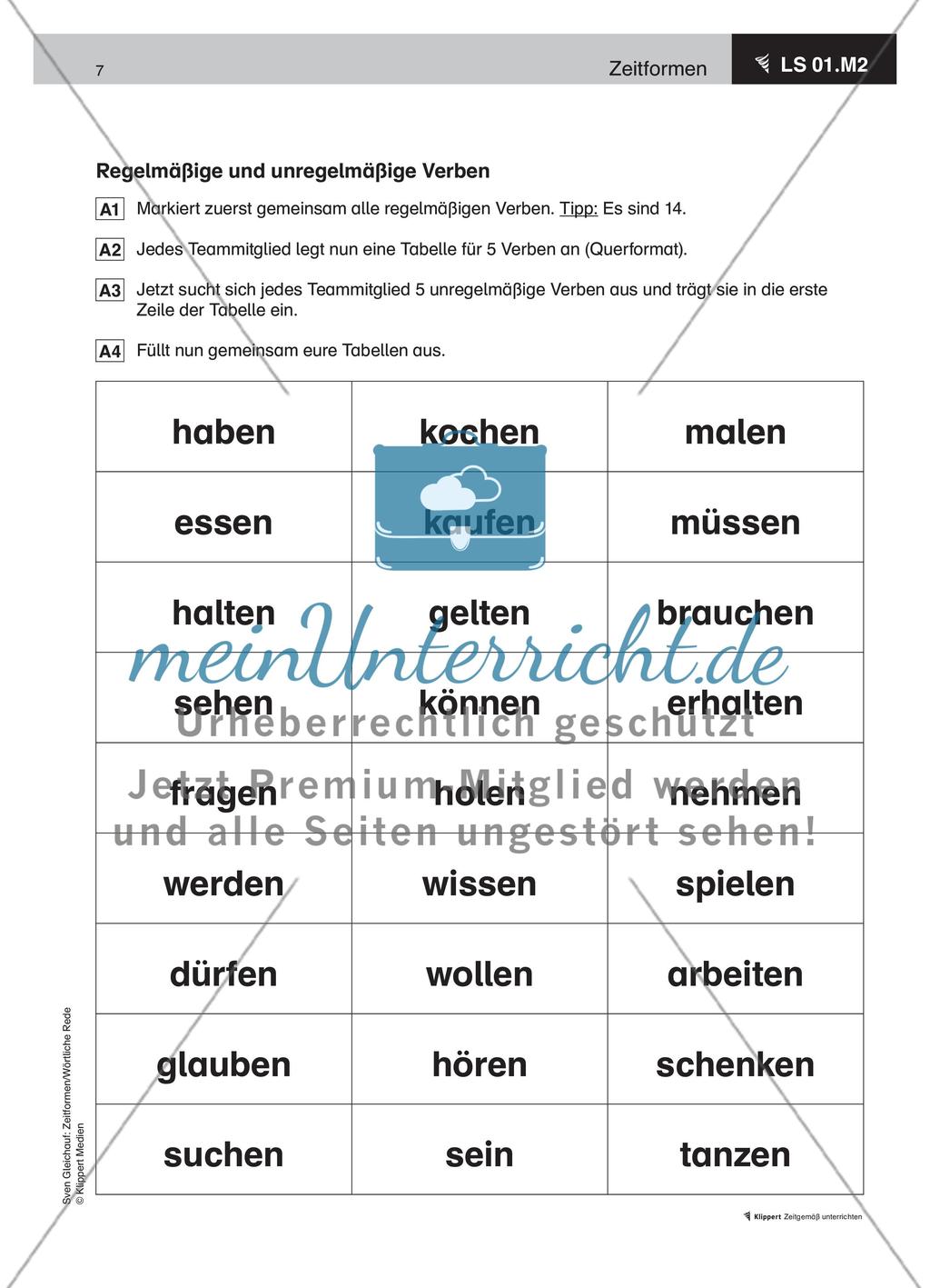 Unregelmäßige Verben finden und vielfältig üben Preview 3
