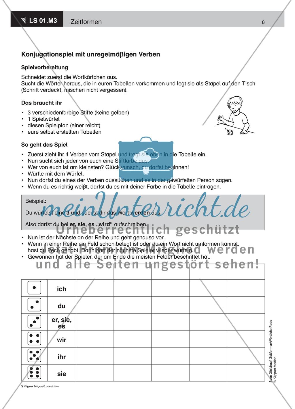 Unregelmäßige Verben finden und vielfältig üben Preview 4