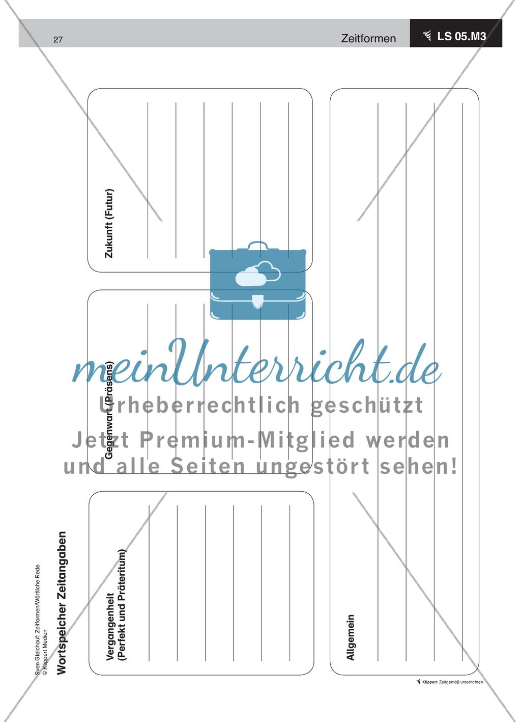 Zeitanzeigende Wörter in einem Ideenspeicher orden Preview 4