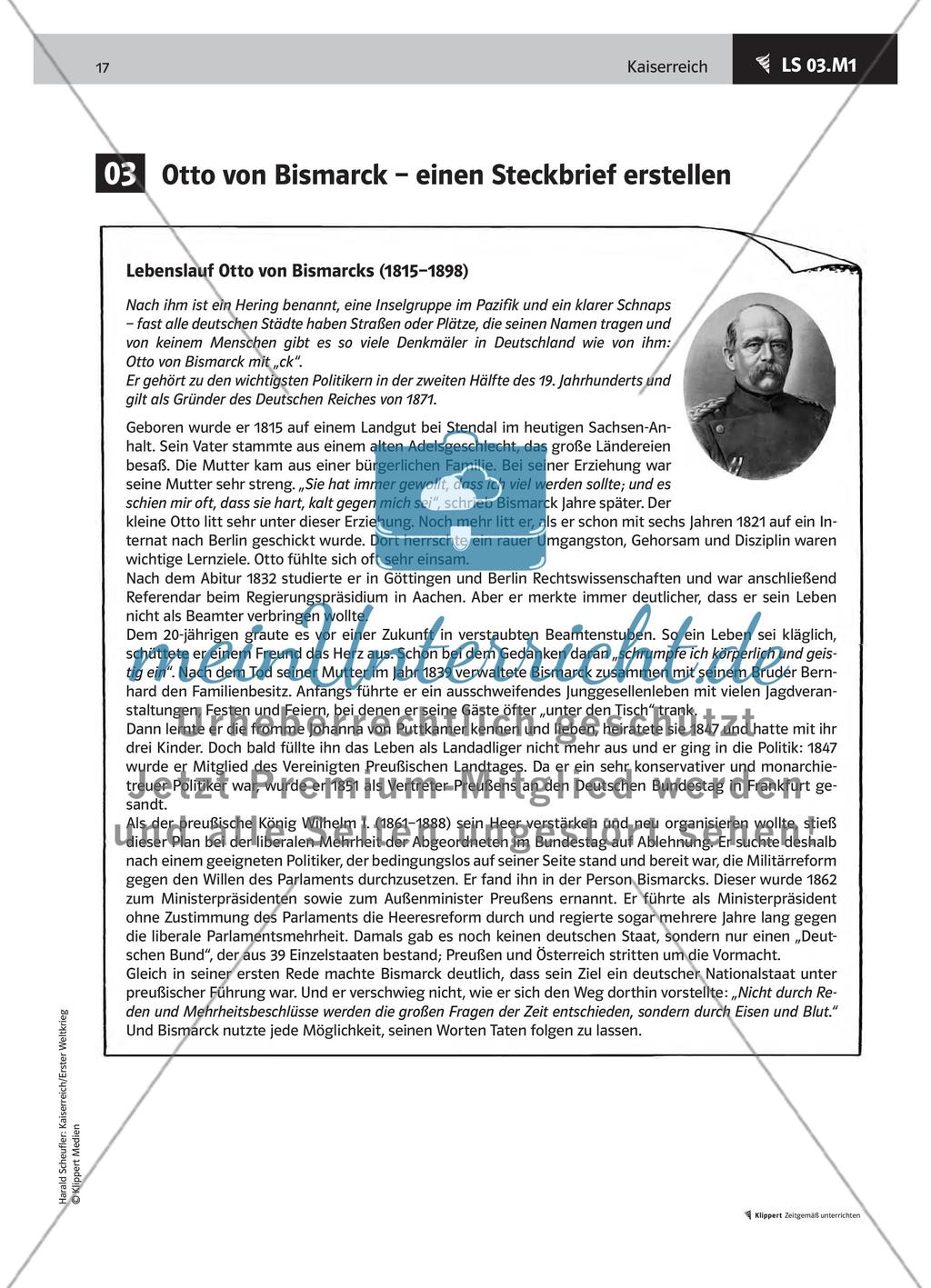 LS 03 Otto von Bismarck – einen Steckbrief erstellen Preview 3