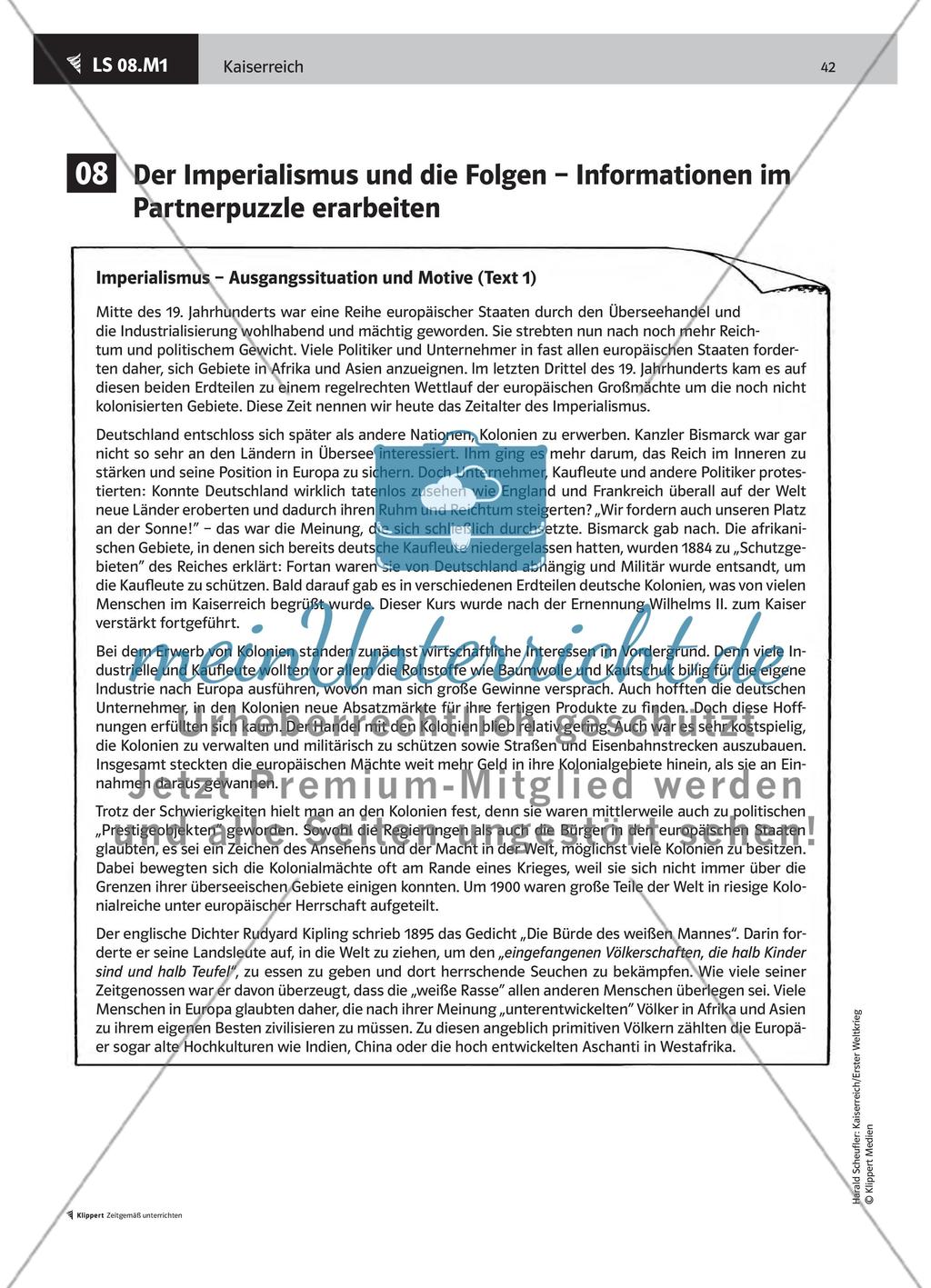 LS 08 Der Imperialismus und die Folgen – Informationen im Partnerpuzzle erarbeiten Preview 3