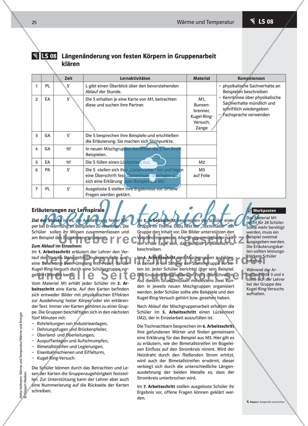LS 08 Längenänderung von festen Körpern in Gruppenarbeit klären Preview 1