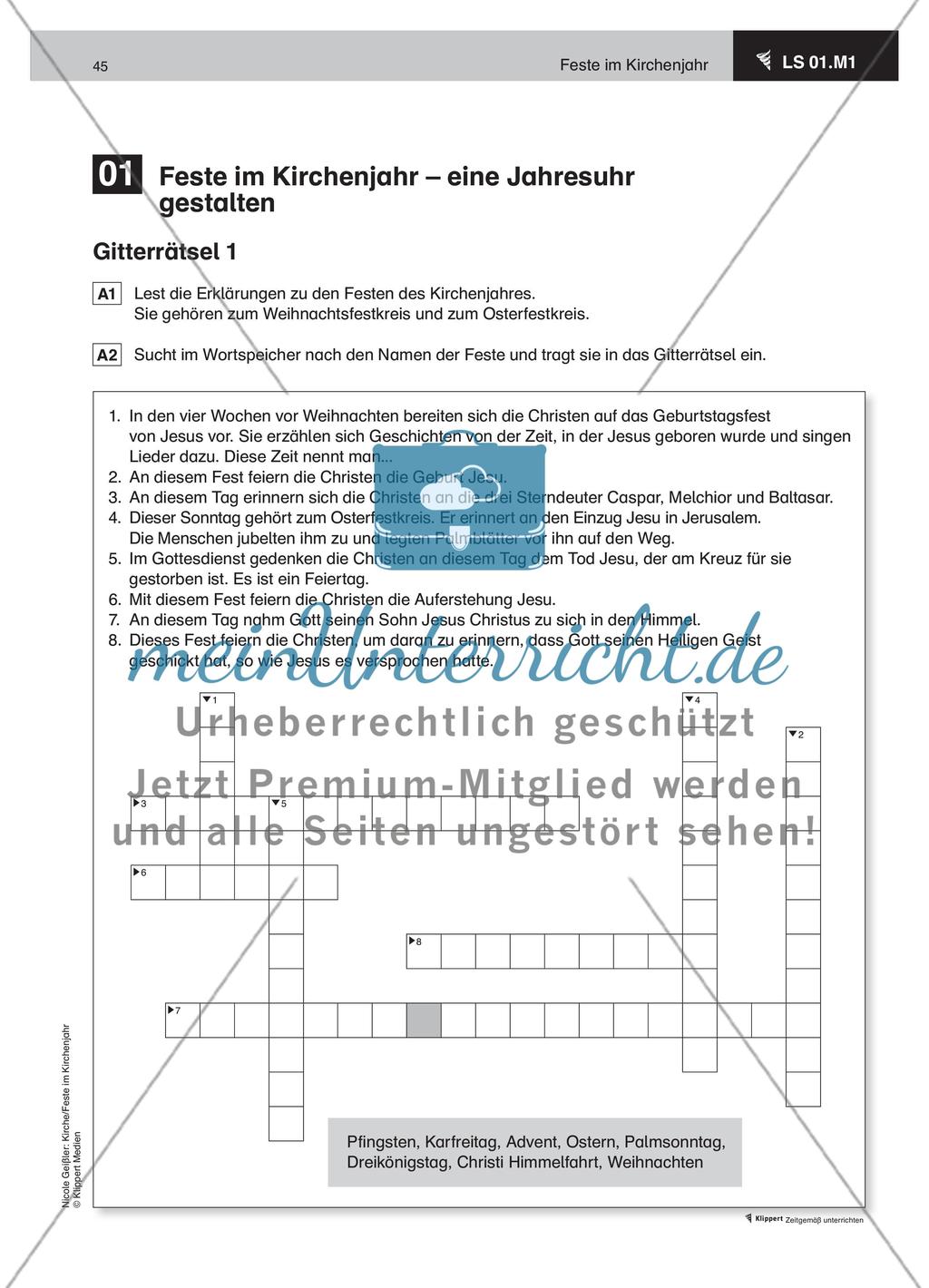 LS 01 Feste im Kirchenjahr – eine Jahresuhr gestalten Preview 2