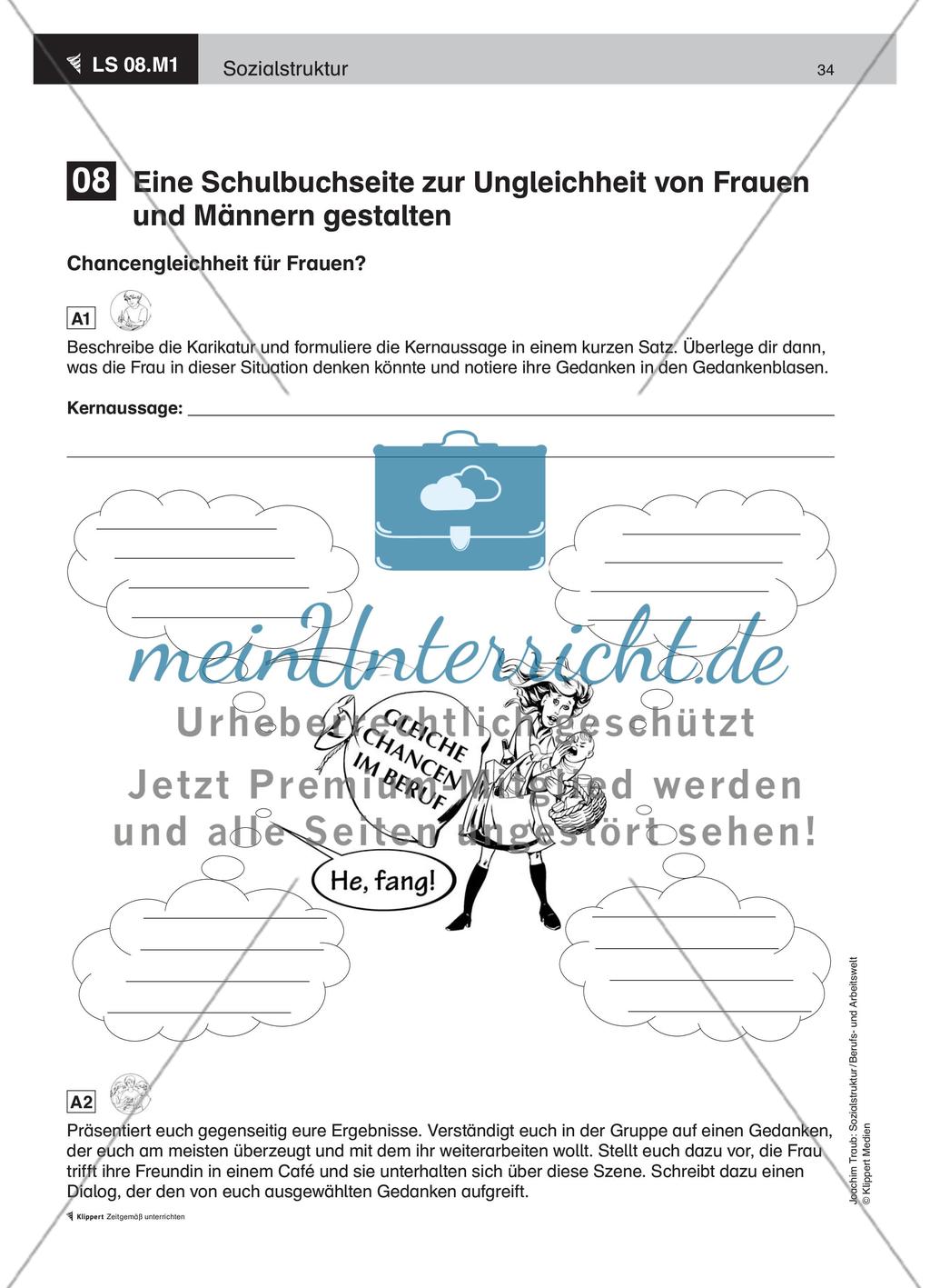 Eine Schulbuchseite zur Ungleichheit von Frauen und Männern gestalten Preview 2