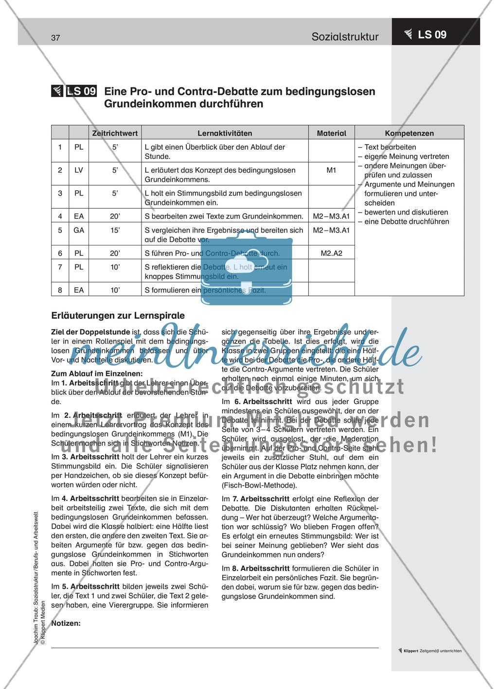 Eine Pro- und Contra-Debatte zum bedingungslosen Grundeinkommen durchführen Preview 1