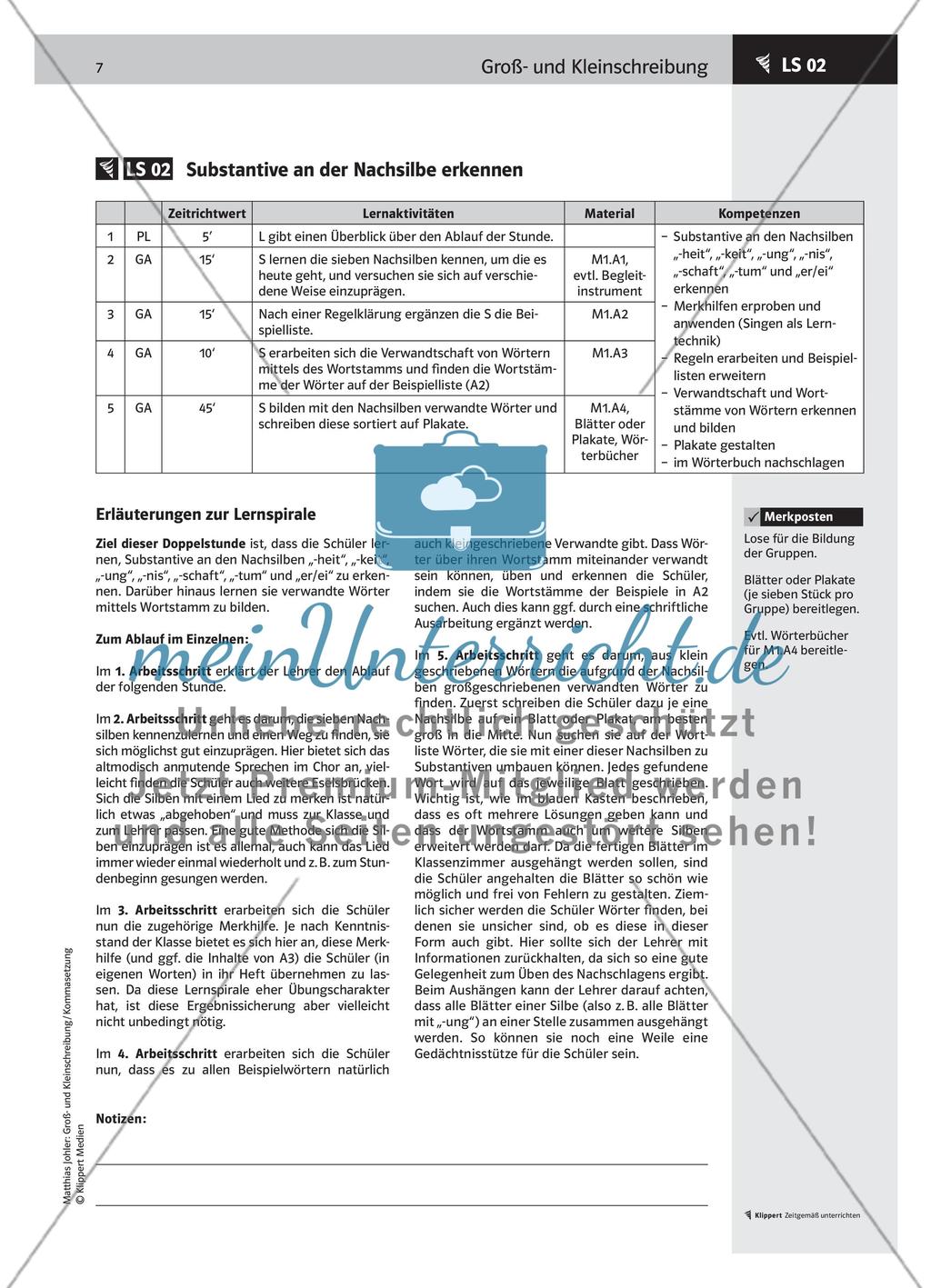 Substantive an der Nachsilbe erkennen Preview 1