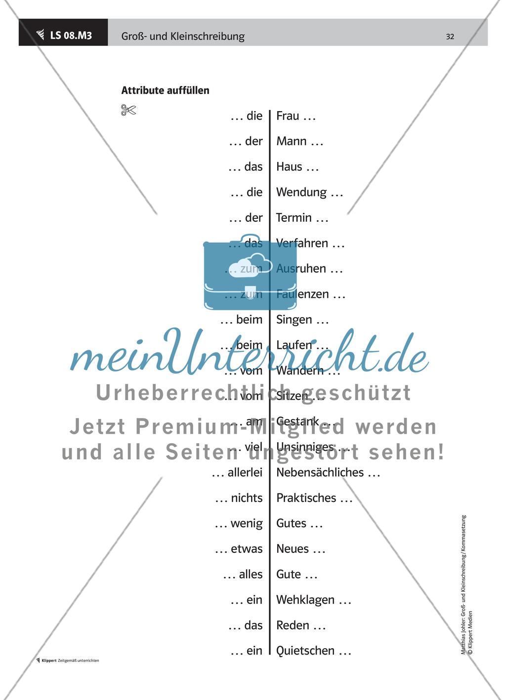 Attribute zwischen Begleitern und Substantiven Preview 5