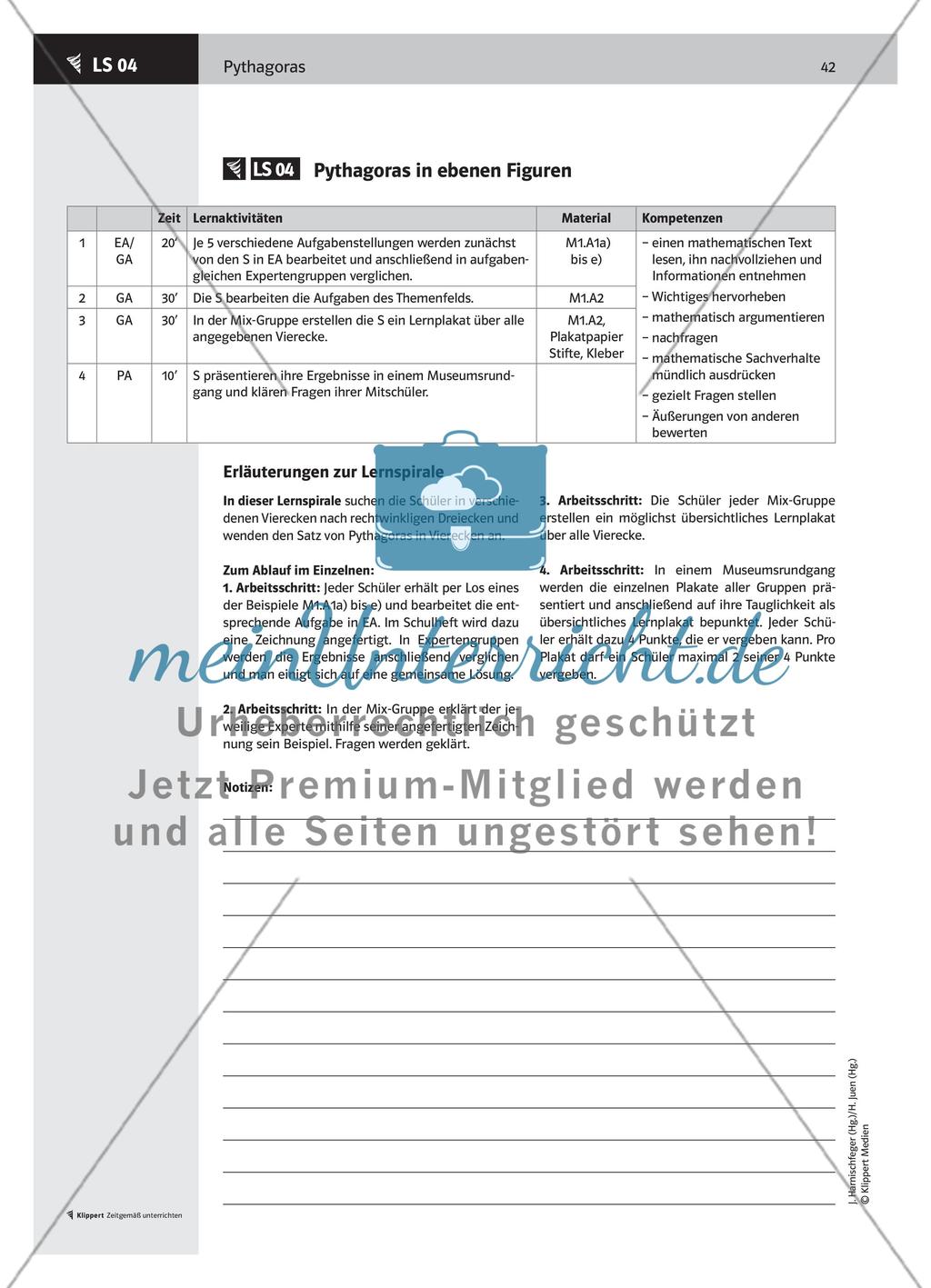 LS 04 Pythagoras in ebenen Figuren Preview 1