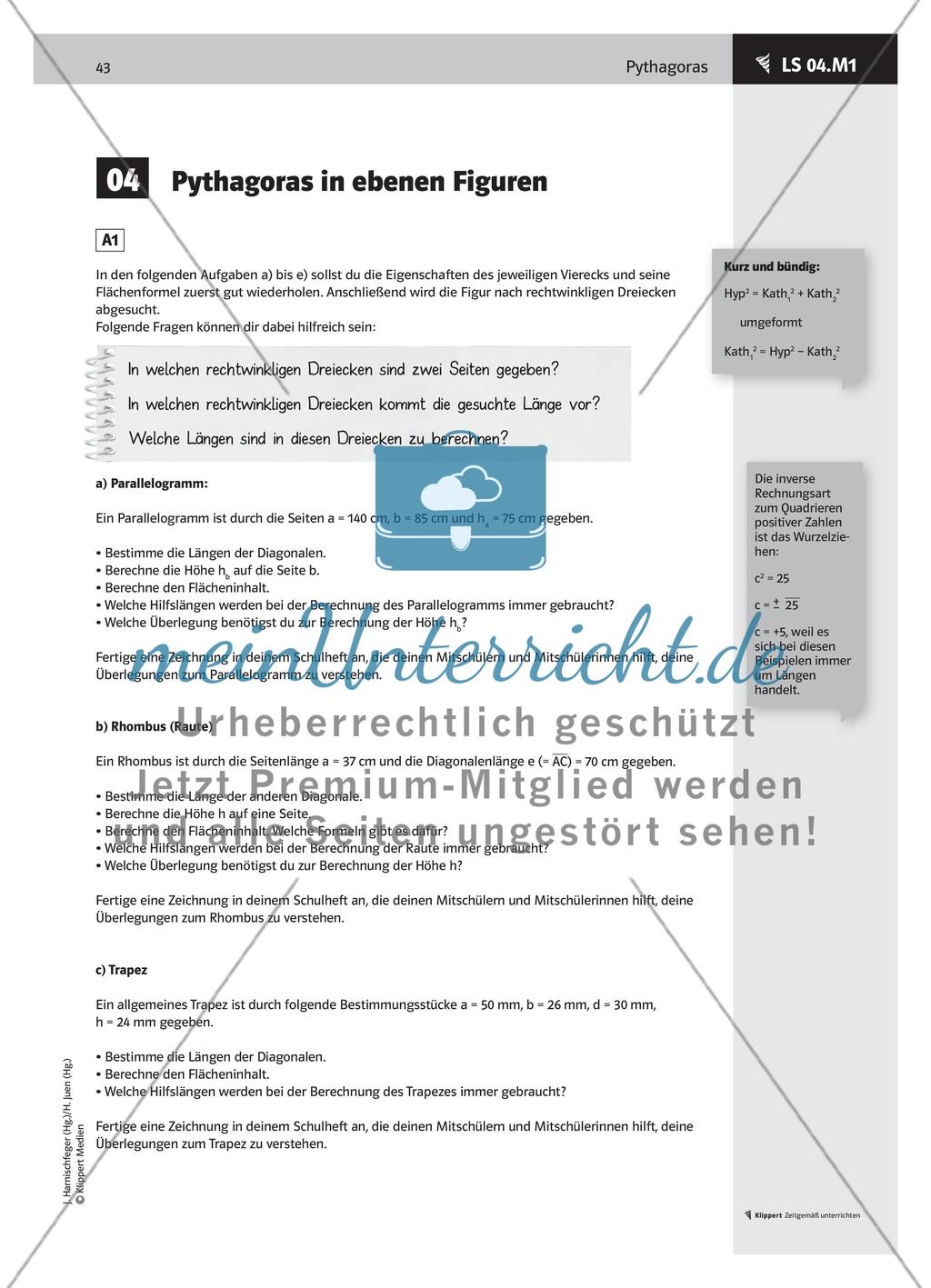 LS 04 Pythagoras in ebenen Figuren Preview 2