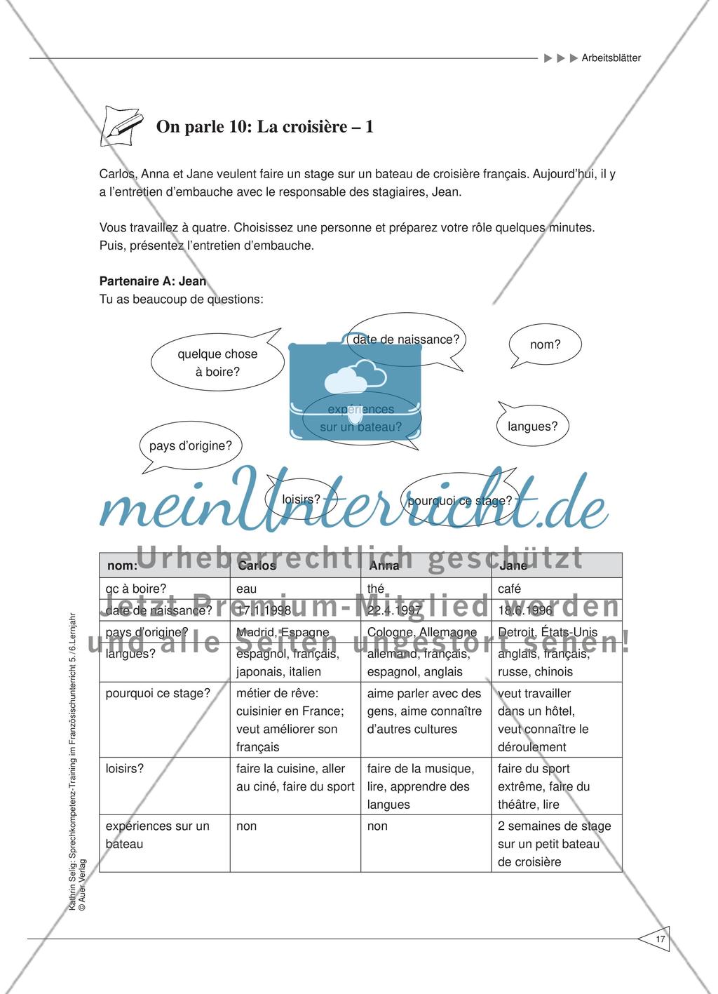 Sprechkompetenz-Training Französisch Lernjahr 5-6 – AB 9 - 14 Preview 3