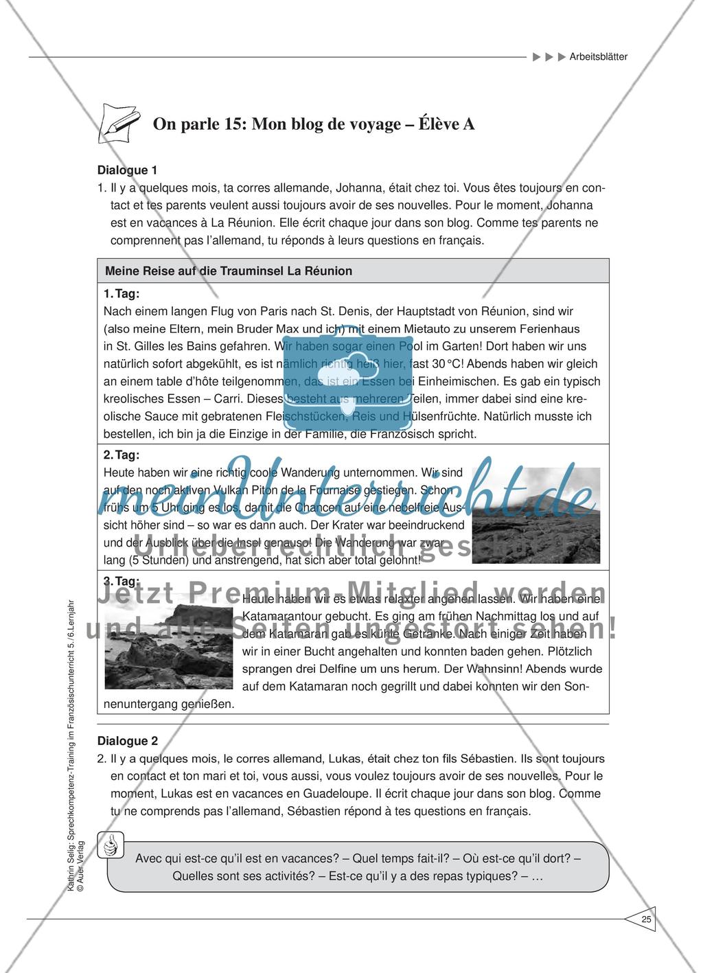 Sprechkompetenz-Training Französisch Lernjahr 5-6 – AB 15 - 18 Preview 1