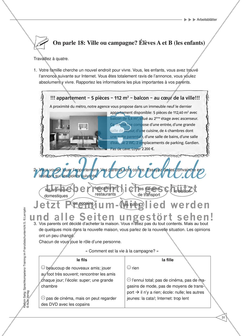 Sprechkompetenz-Training Französisch Lernjahr 5-6 – AB 15 - 18 Preview 7