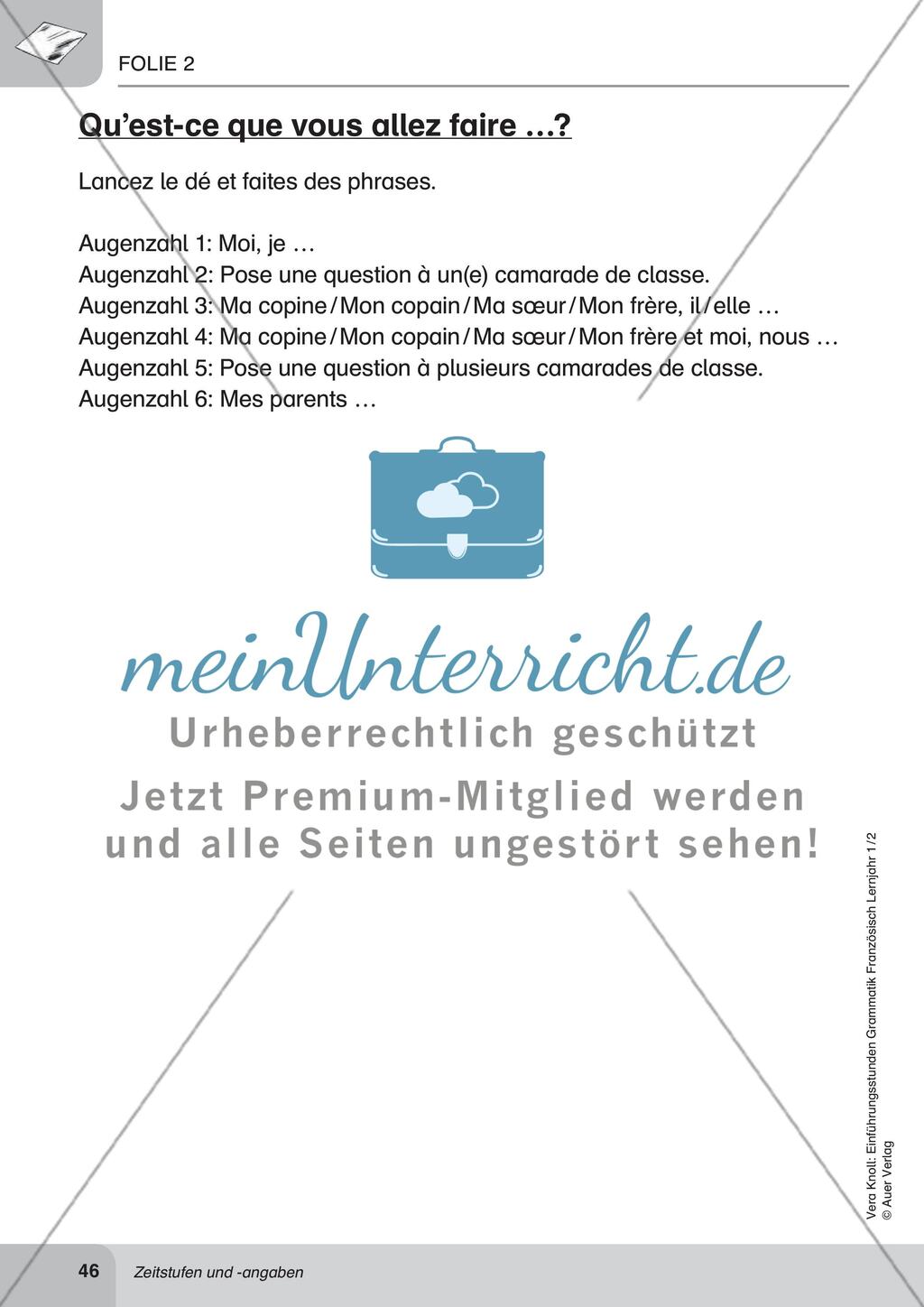 Einführungsstunden Grammatik Französisch Lj. 1-2 Preview 3