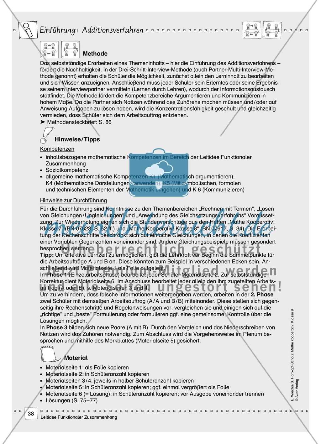 Einführung: Additionsverfahren Preview 1