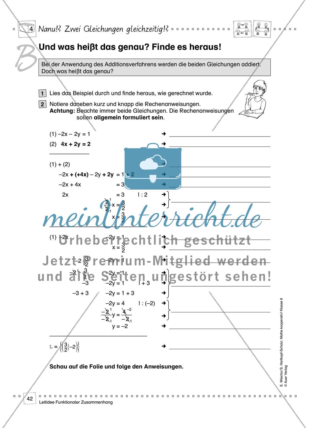 Einführung: Additionsverfahren Preview 5