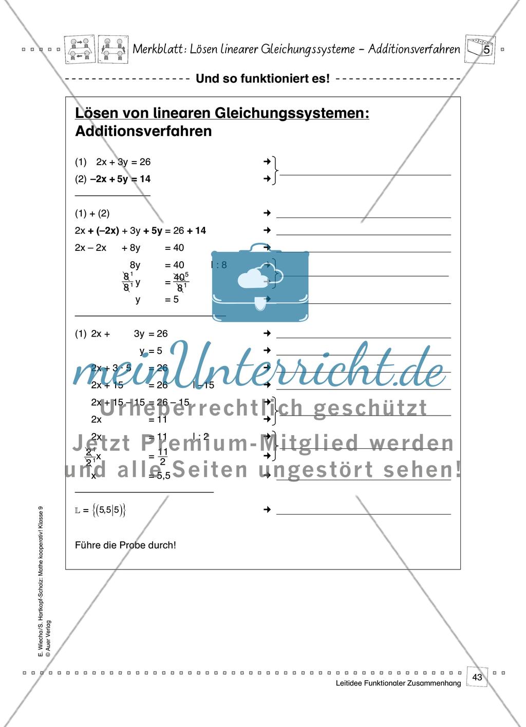 Einführung: Additionsverfahren Preview 6