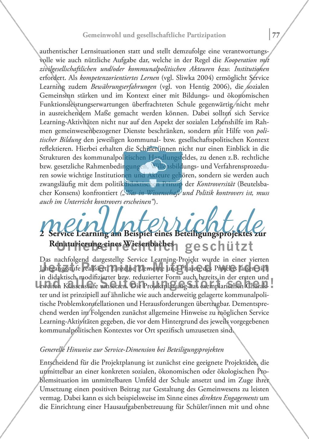 Gemeinwohl und gesellschaftliche Partizipation – Service Learning am Beispiel eines Beteiligungsprojektes zur Renaturierung eines Wiesenbaches Preview 3