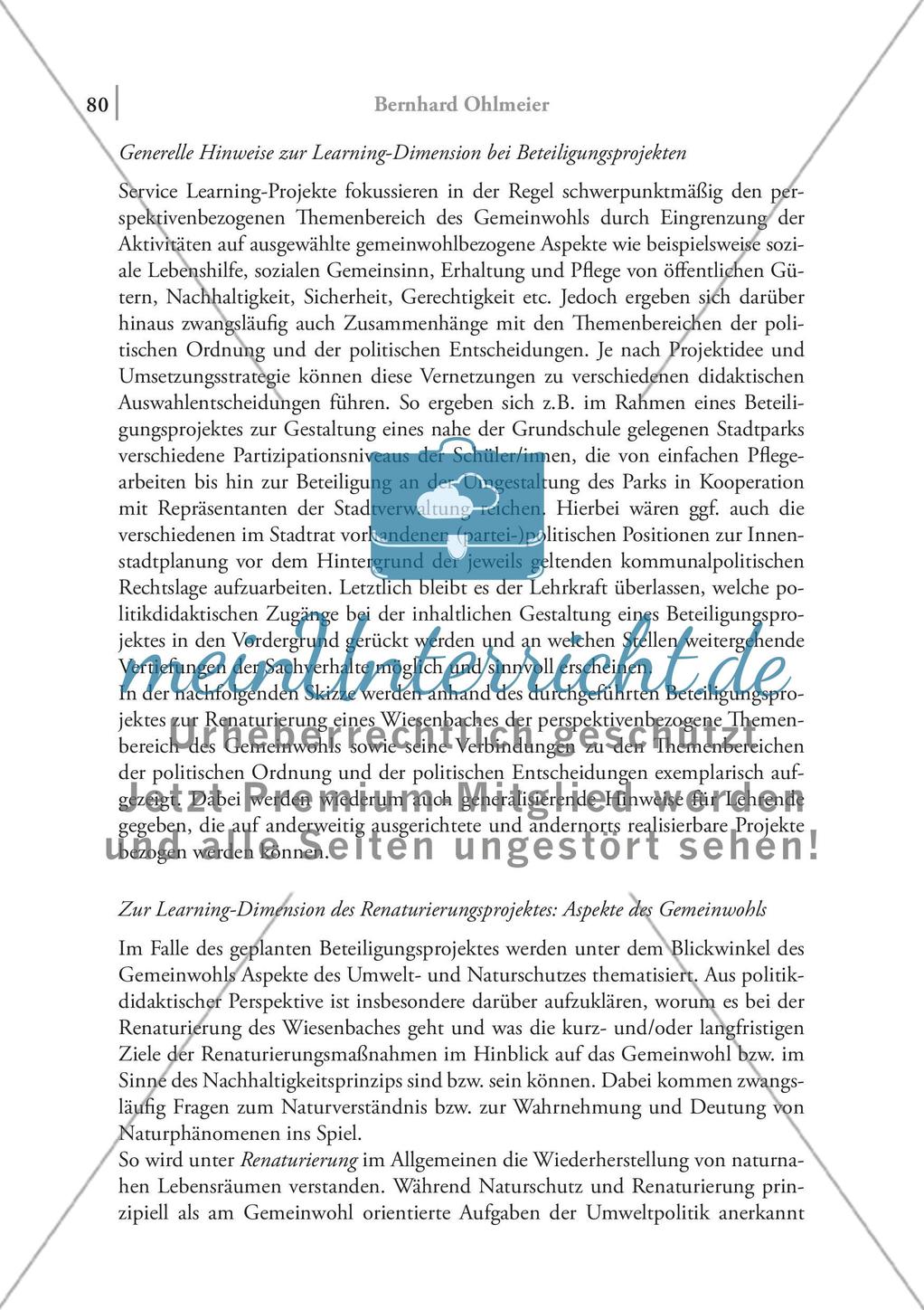 Gemeinwohl und gesellschaftliche Partizipation – Service Learning am Beispiel eines Beteiligungsprojektes zur Renaturierung eines Wiesenbaches Preview 6