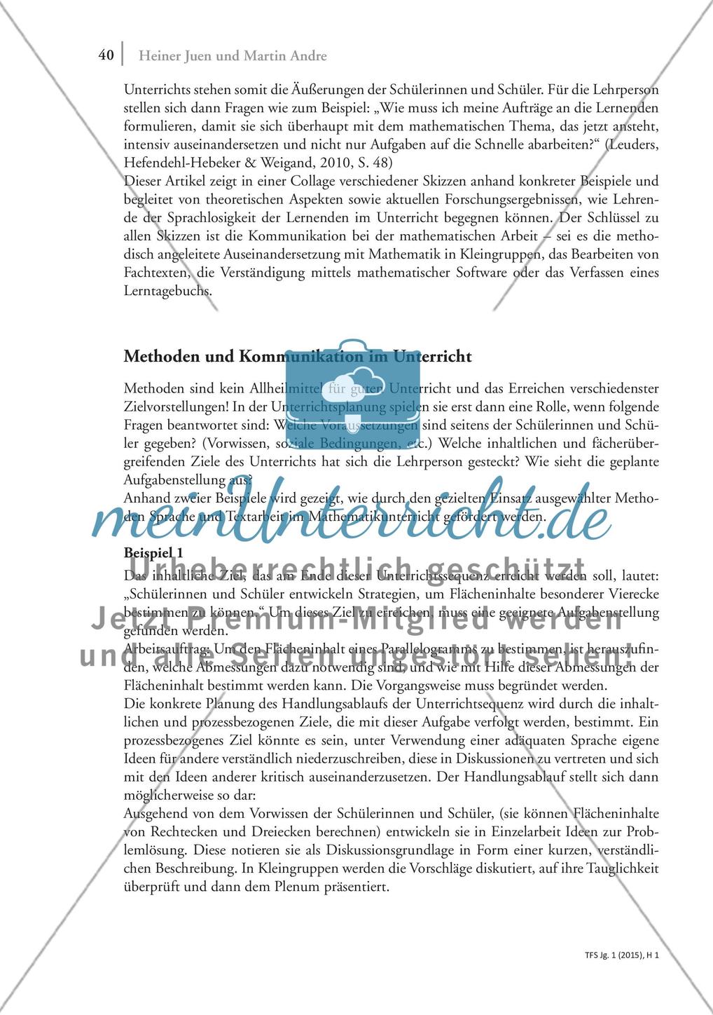 Denken – Sprache – Mathematik: Analyse der Unerlässlichkeit von Sprache beim mathematischen Arbeiten Preview 3