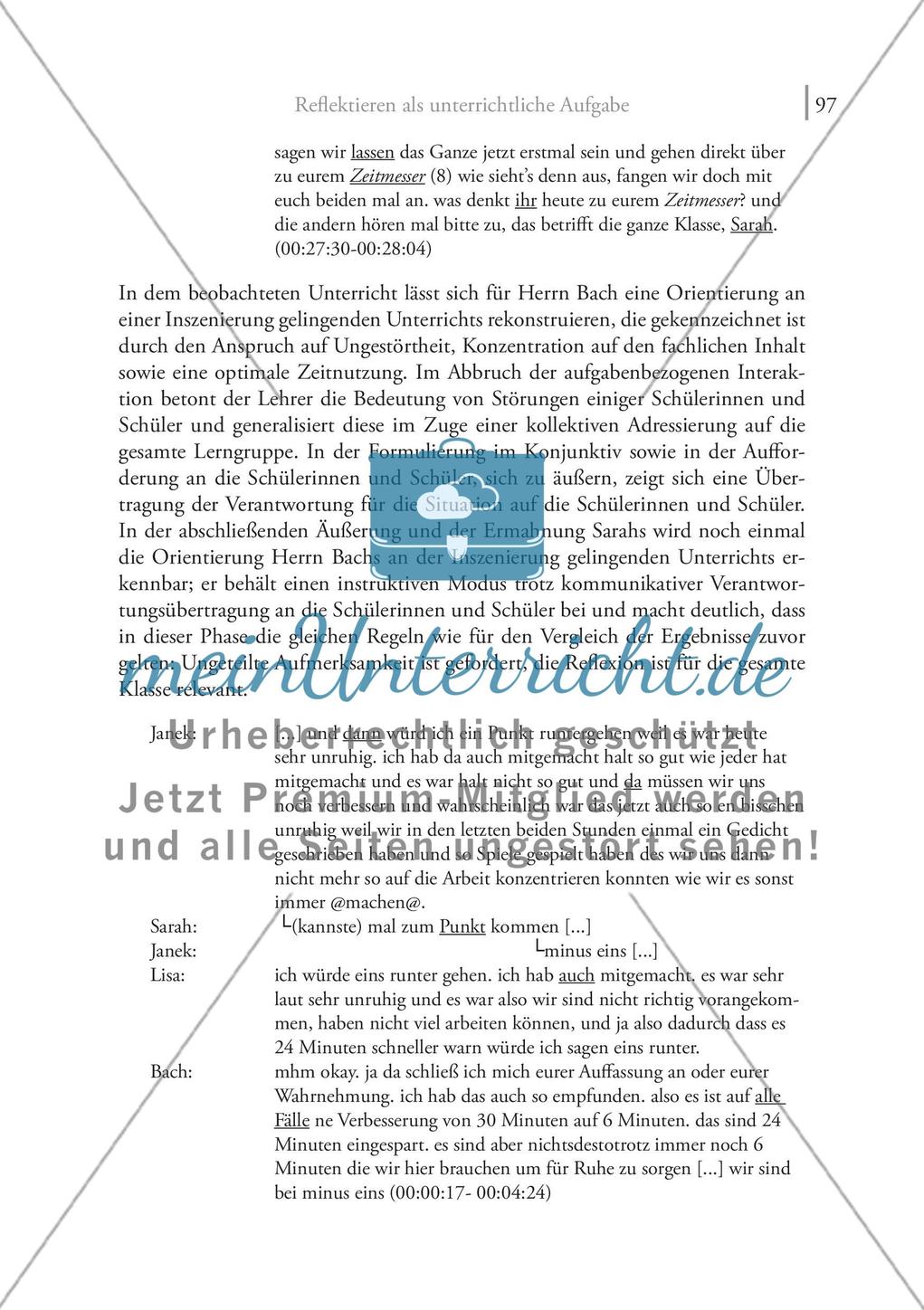 Reflektieren als unterrichtliche Aufgabe: Zur Passung von Lehr- und Lernkompetenzen im individualisierten Unterricht Preview 10
