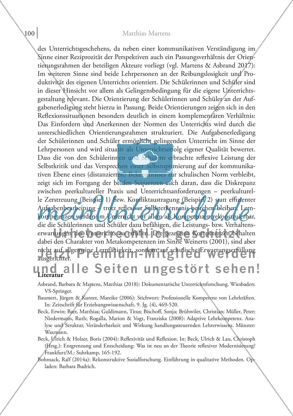 Reflektieren als unterrichtliche Aufgabe: Zur Passung von Lehr- und Lernkompetenzen im individualisierten Unterricht Preview 13