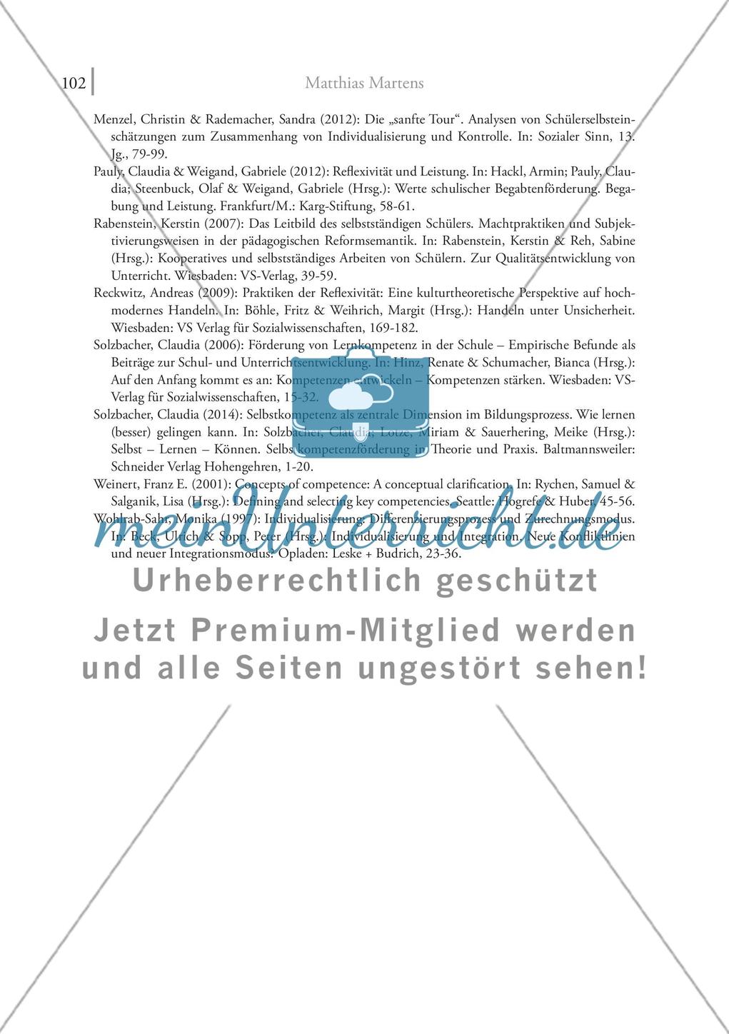 Reflektieren als unterrichtliche Aufgabe: Zur Passung von Lehr- und Lernkompetenzen im individualisierten Unterricht Preview 15