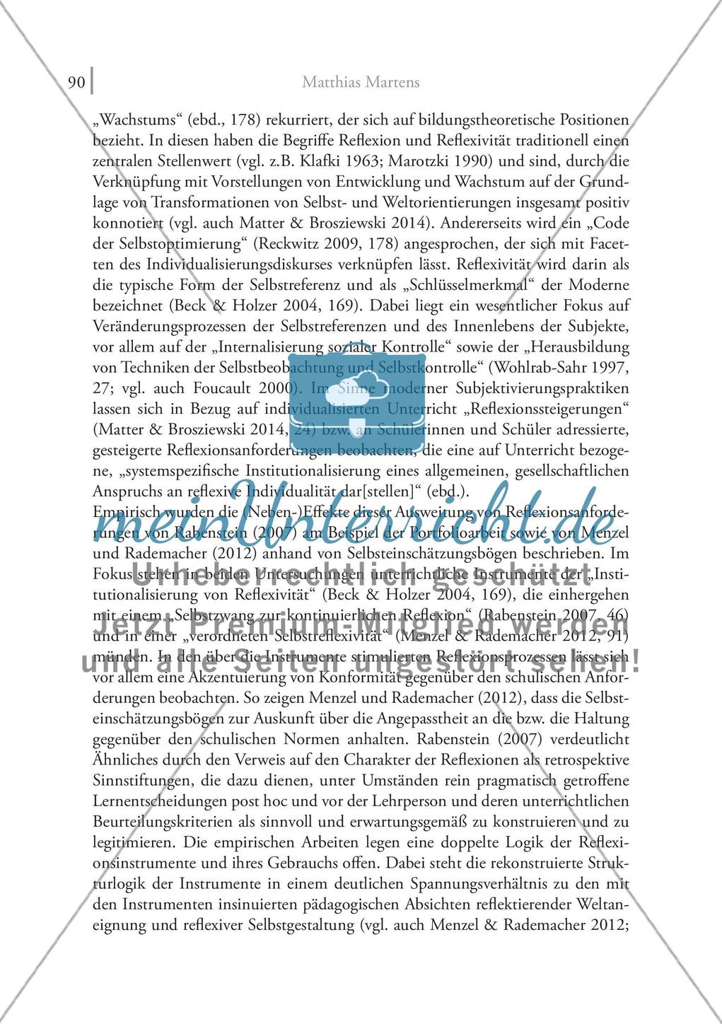 Reflektieren als unterrichtliche Aufgabe: Zur Passung von Lehr- und Lernkompetenzen im individualisierten Unterricht Preview 3