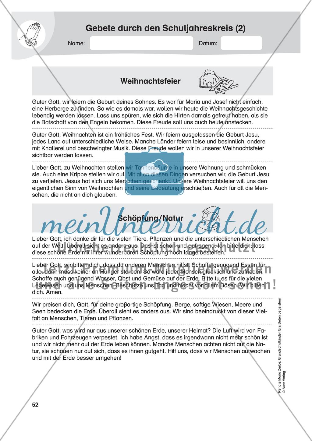 Gebete durch den Schuljahreskreis Preview 2