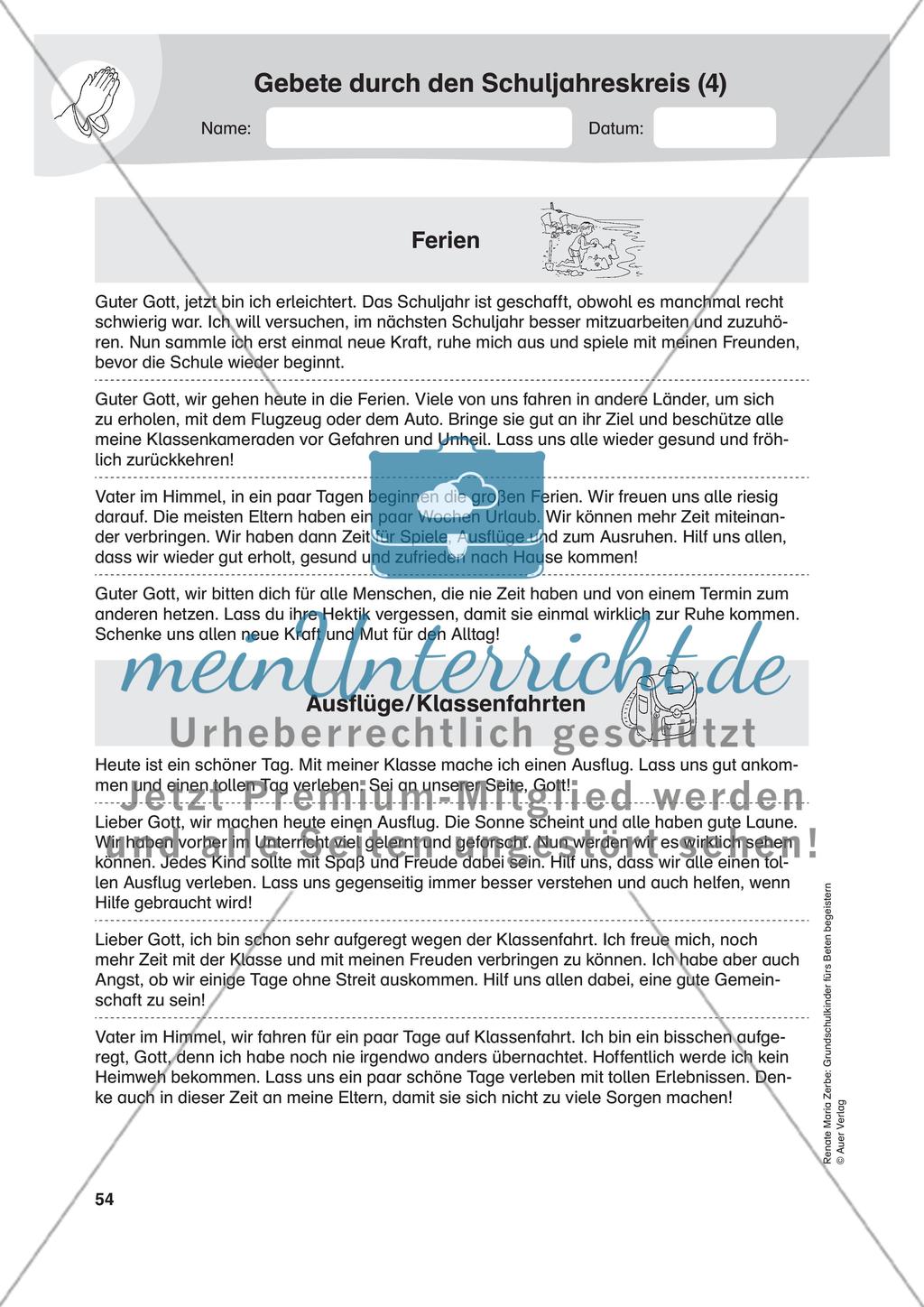 Gebete durch den Schuljahreskreis Preview 4