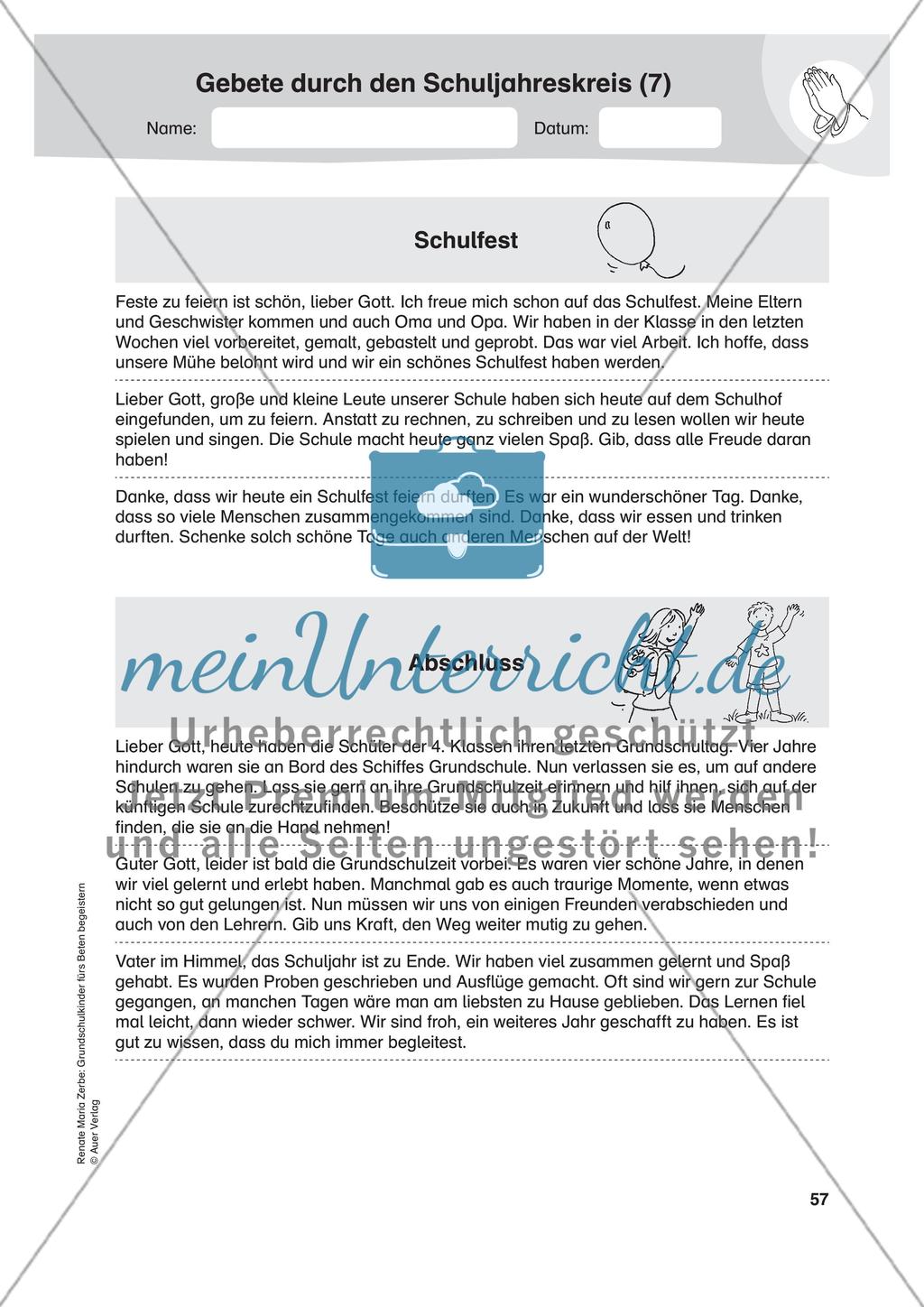 Gebete durch den Schuljahreskreis Preview 7