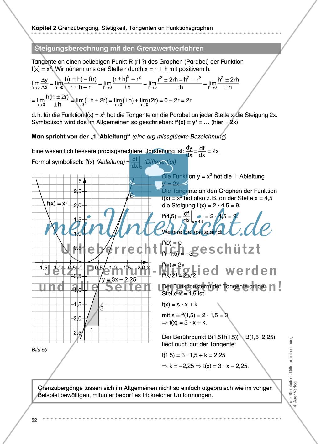 Steigungsberechnung mit den Grenzwertverfahren Preview 1