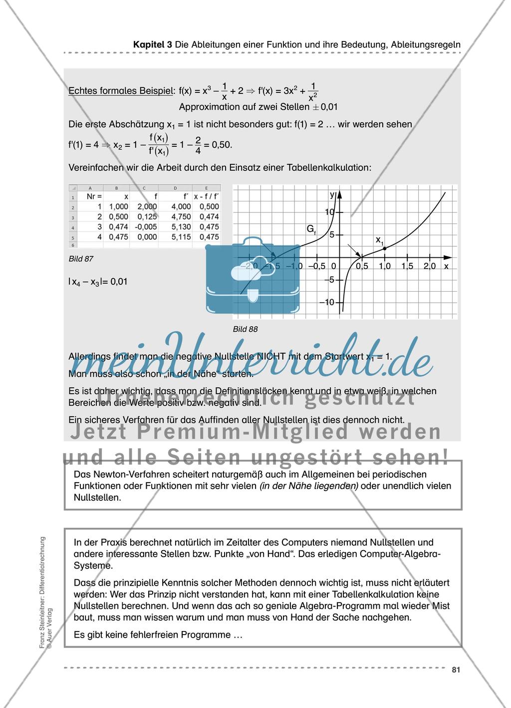 Hilfsmittel Nullstellensuche mit dem Newton-Verfahren Preview 2