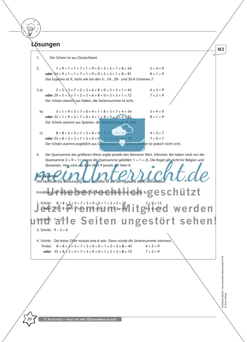 Falschgeld – nicht mit mir! (Quersummen bilden) Preview 3